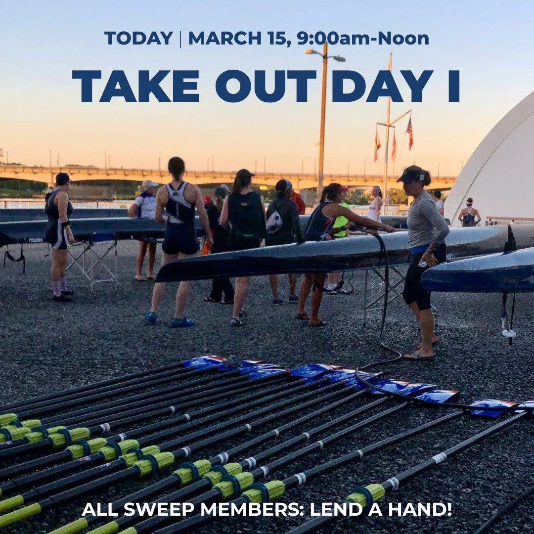 TODAY! SWEEP MASTERS TAKE OUT, 9:00am-Noon. There's plenty of work to go around to prep the fleet for Spring season. See you at the boathouse!

Can't make it? Help out CARP and scullers on March 21, 9:00am-Noon.