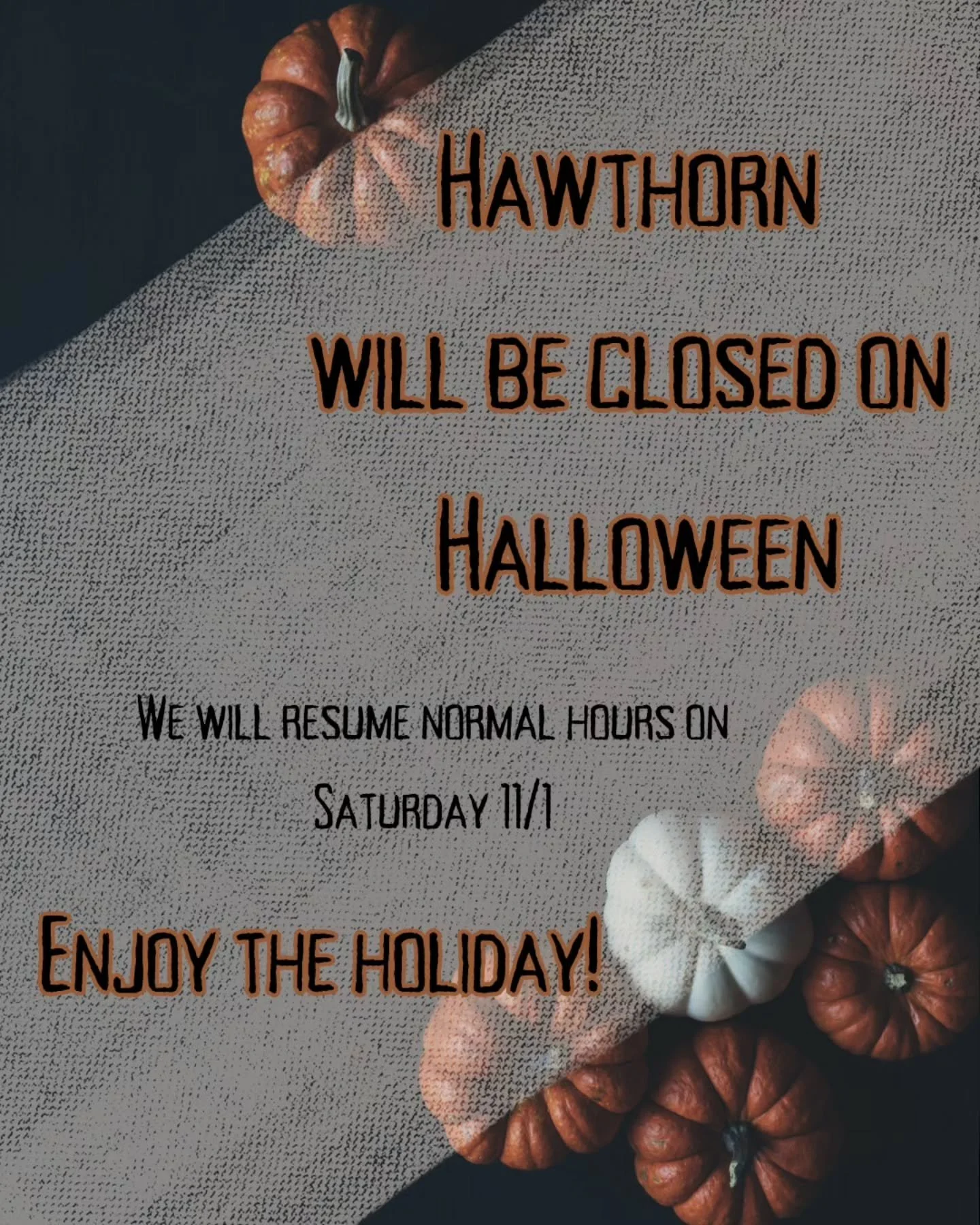 Hey everyone! We will be closed on Friday to celebrate Halloween! We have a long standing tradition with @_unfreakish_  to watch spooky movies, make snacks, and eat pasta (genuinely the best tradition). 

We will be back in on Saturday for our regula