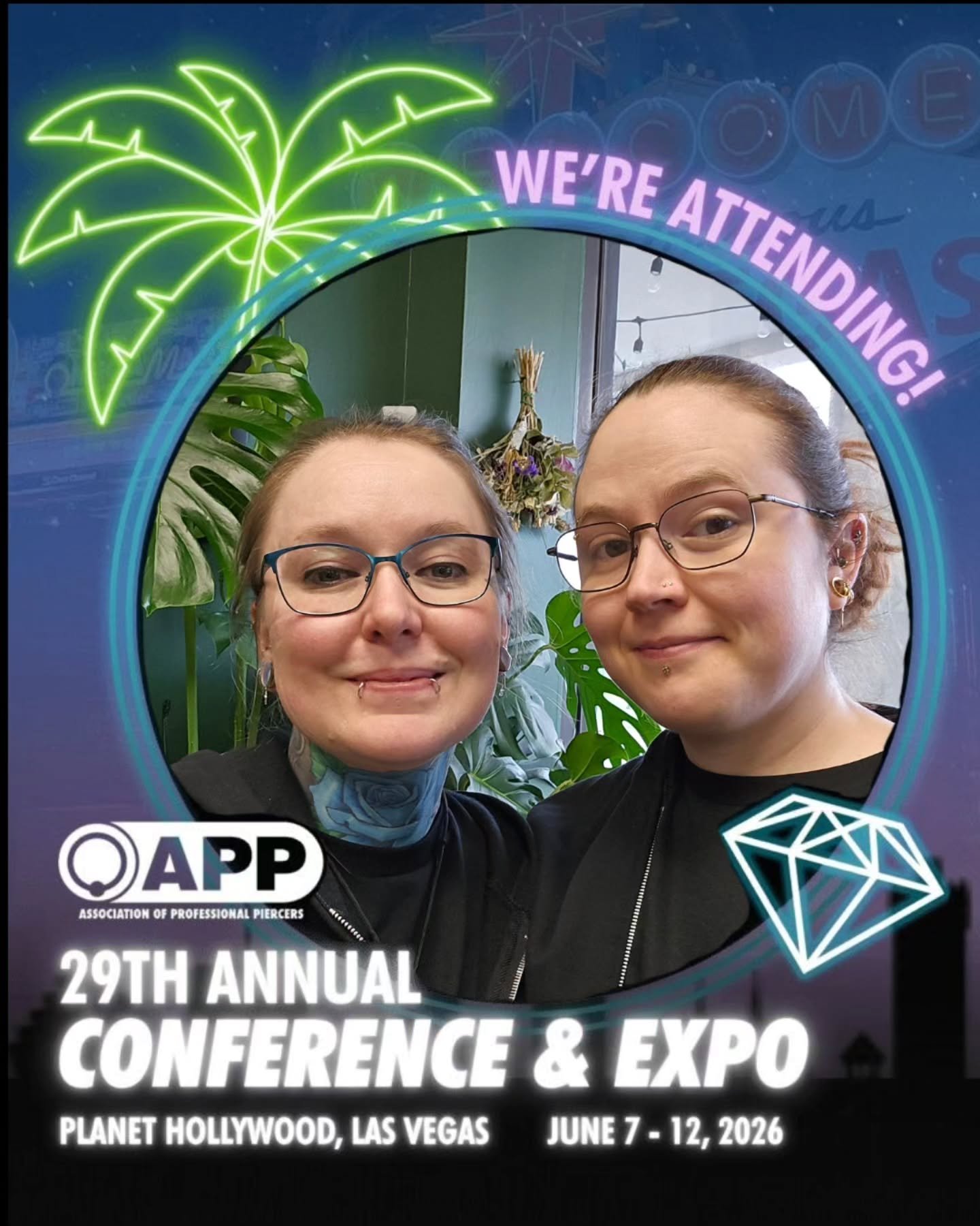 We are going to Vegas, baby!

The APP conference is an intense week of wonderful classes hosted by some of the best piercers in the industry, as well as a huge jewelry showcase. Learning new things is one of our favorite activities, and we come back 