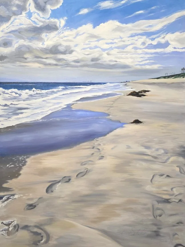 Footprints in the Sand, oil on canvas, 36x48 inches