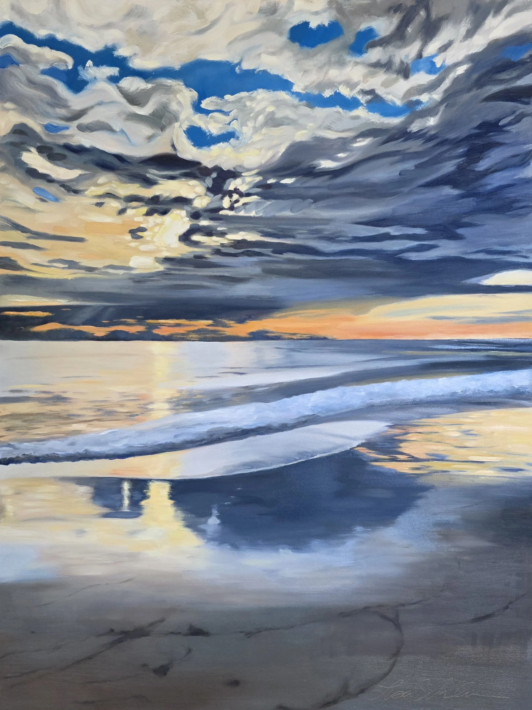 Malibu Sunset, 36 x 48 inch, oil on canvas