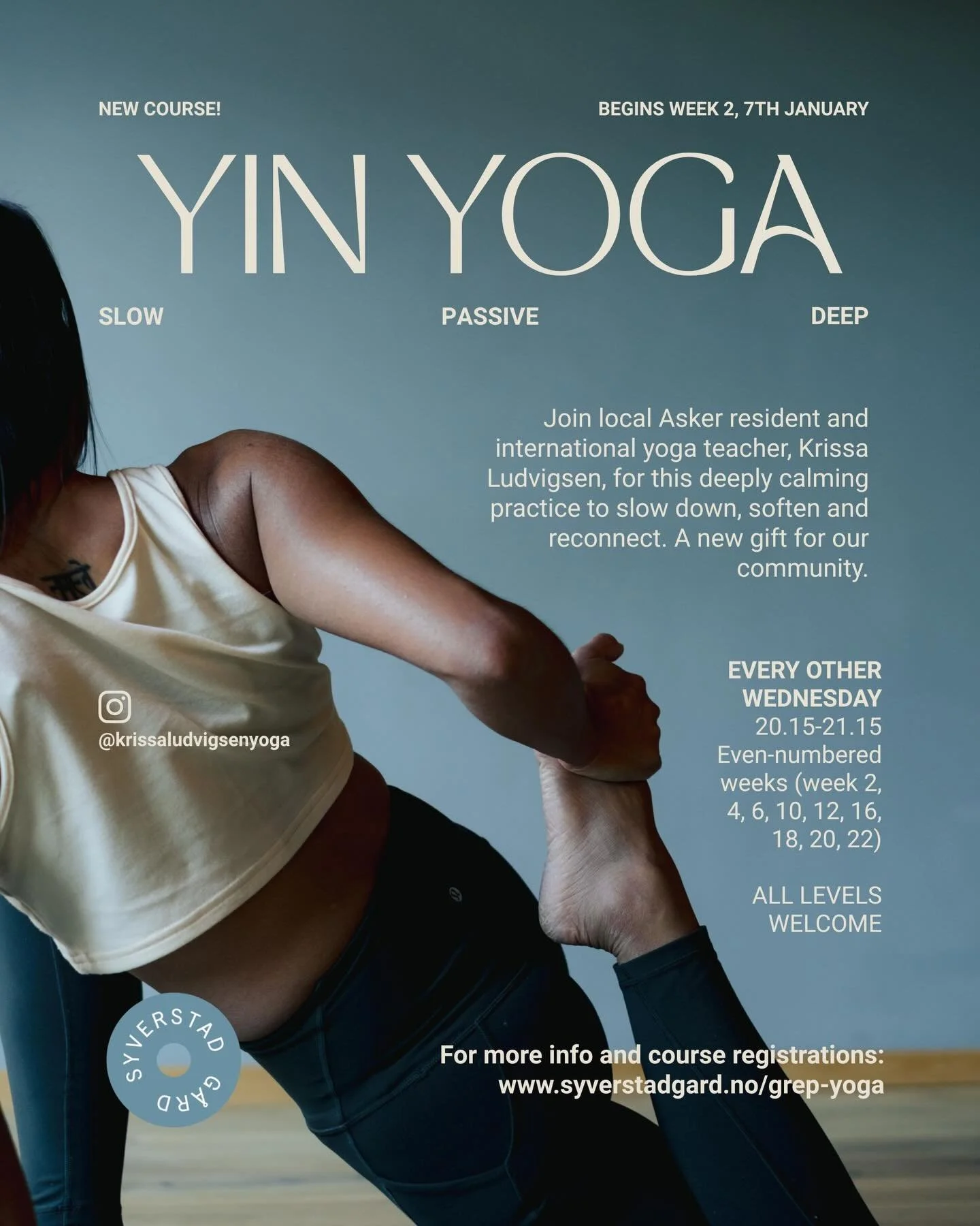 Remember that time I wanted to teach at our local farm? Well, it&rsquo;s happening! 😍 This time next month, beginning Wednesday 7th Jan, I&rsquo;ll be teaching an evening yin class every other week @grepyoga @syverstadgard from 20.15-21.15. In other