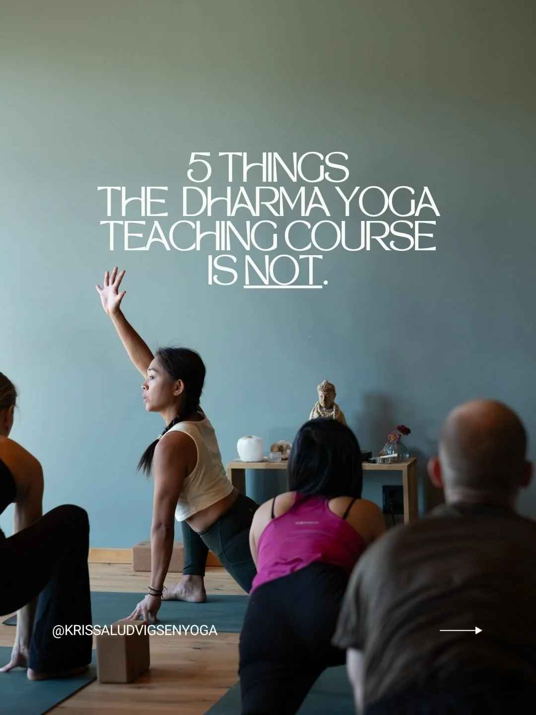 ✋ things the 100-hr Dharma Yoga Teaching Course (DYTC) is NOT&hellip; You might be surprised 😉 Swipe through to see if you&rsquo;re right 👉