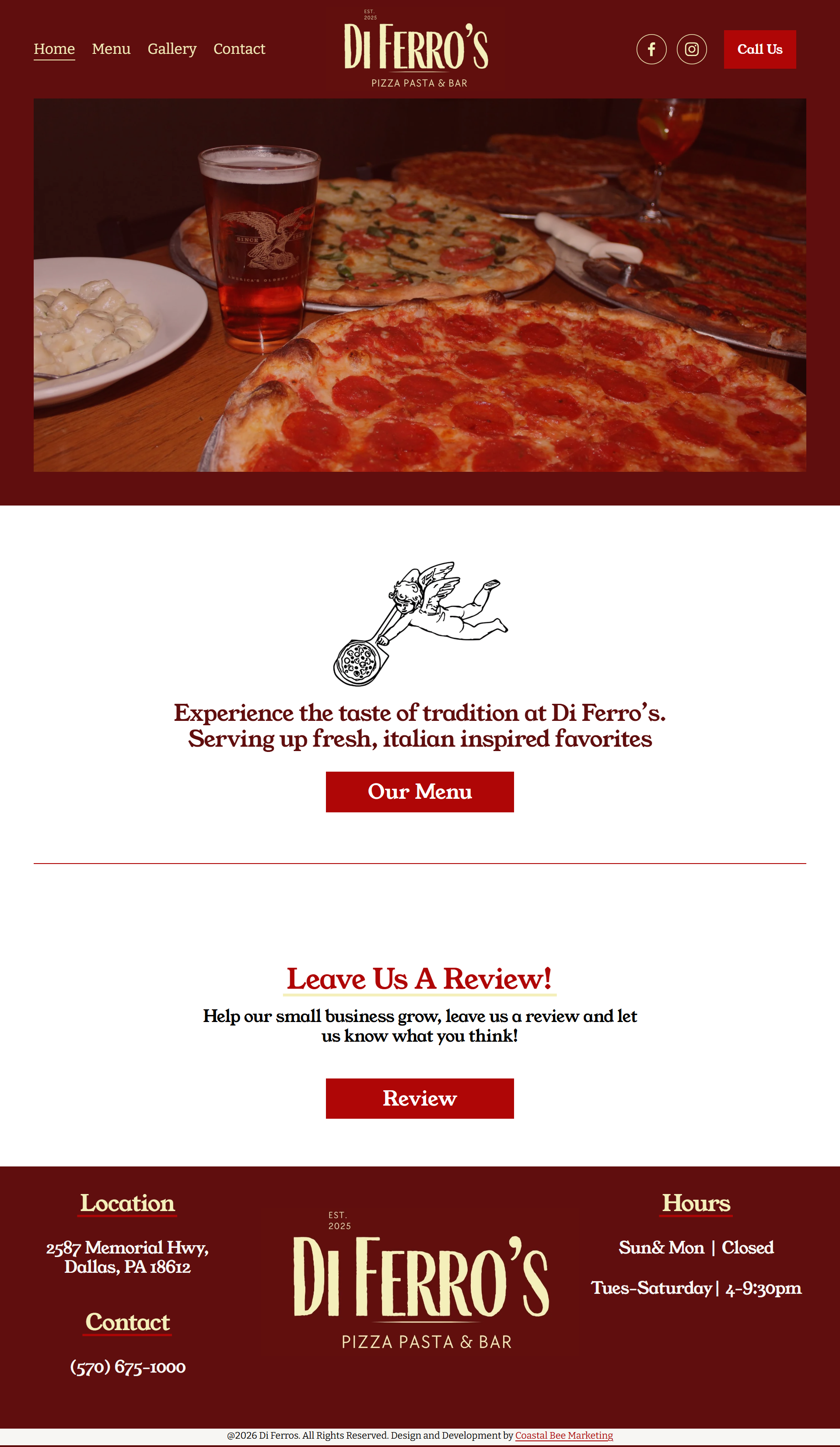 Screenshot of the Diferros home page