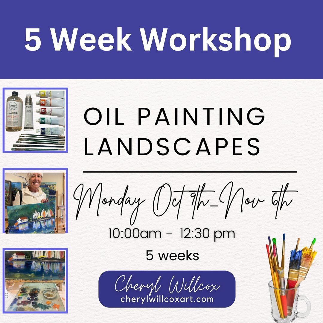 Only a few spots available&hellip;&hellip;If you have always wanted paint in oils I have two classes starting on Monday .  Go to my website to find out more.  #eventbrite  #cherylwillcoxart  #bluethumbartist #oilpainting#beginneroilpainting