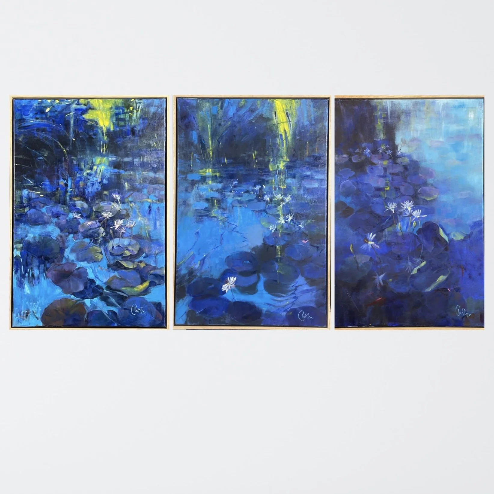 Whispers in Blue — Full Triptych (Set of 3)