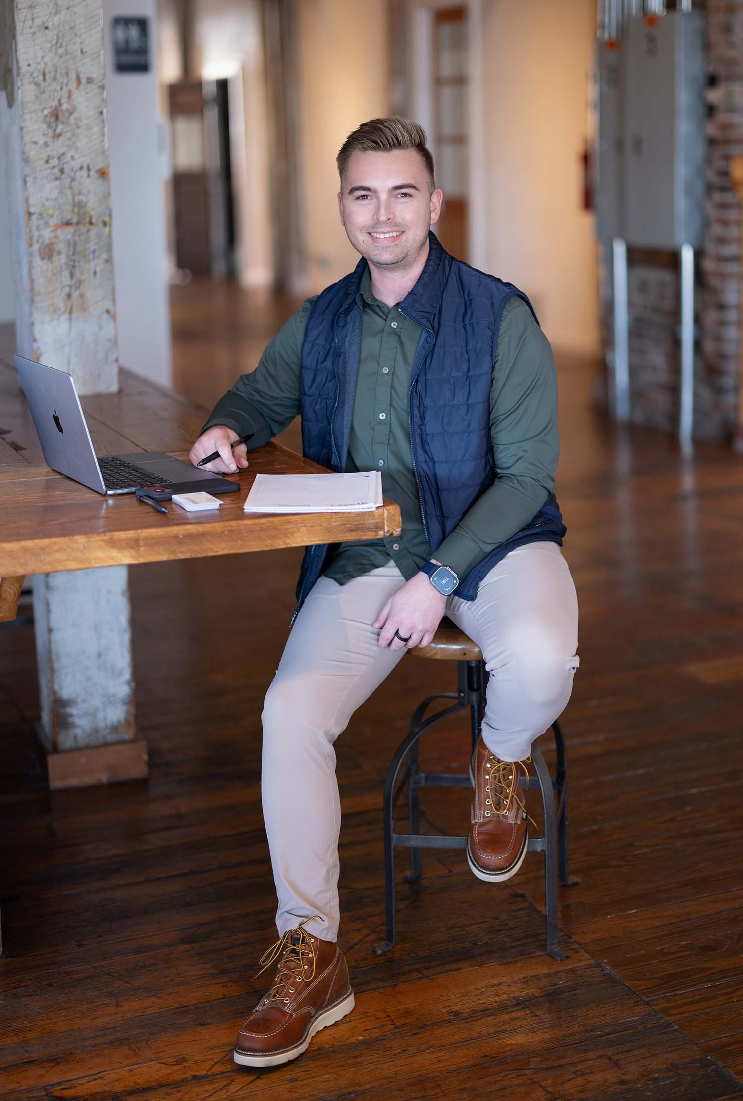 Dr. Alex Roberts preparing evaluation notes for psychological and psychoeducational testing in his Kansas City office.