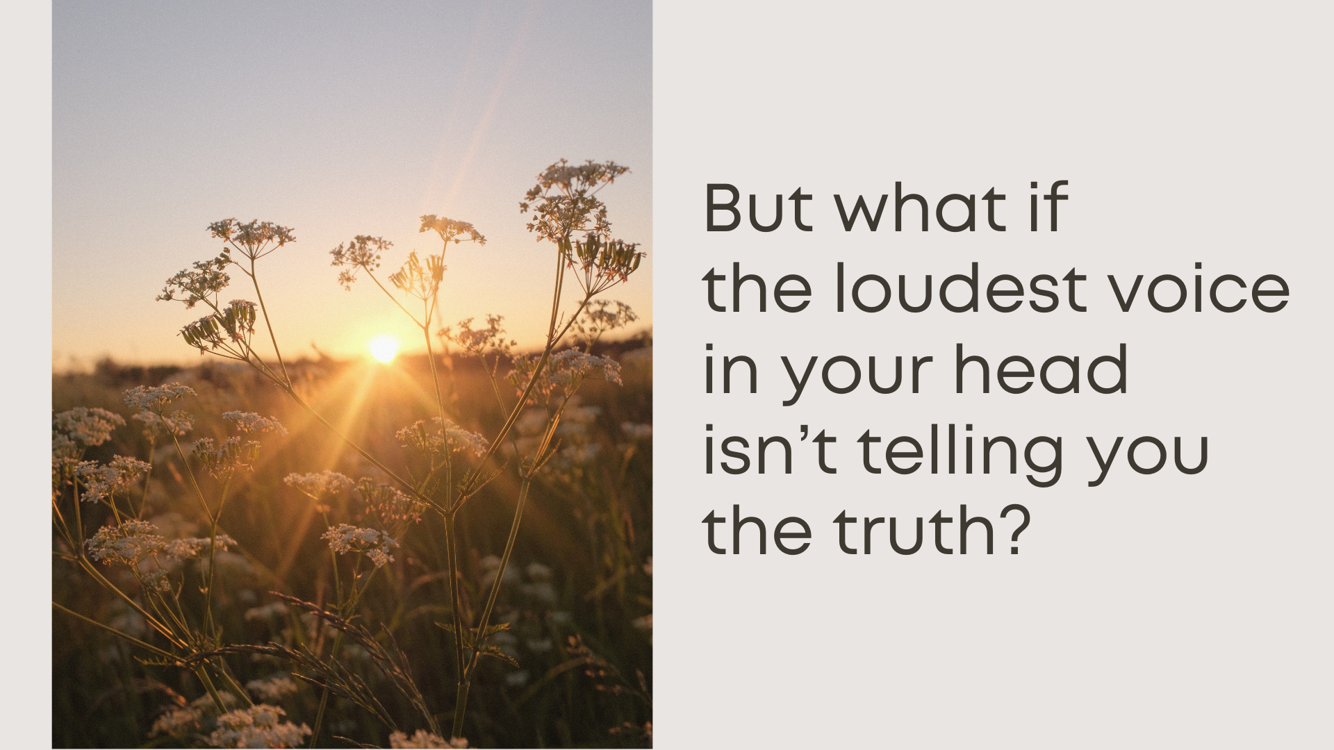 But what if the loudest voice in your head isn't telling you the truth? (September 21, 2025)