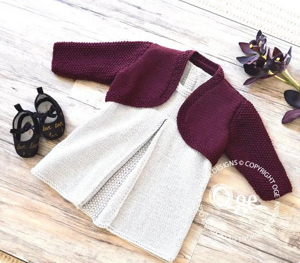 KNITTING PATTERN -- Izzi's pleated dress / tunic top and matching bolero - P123