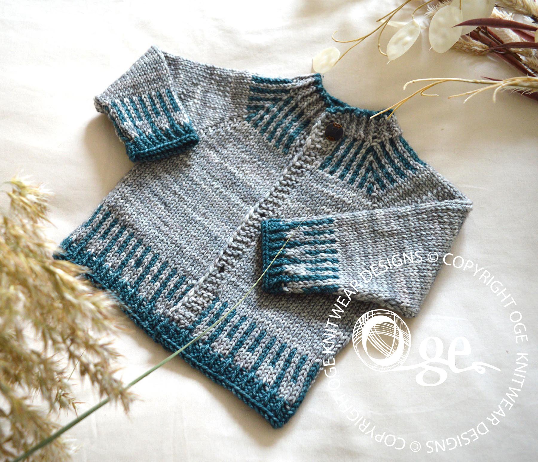 KNITTING PATTERN -- Trax Cardigan & Hat- P237