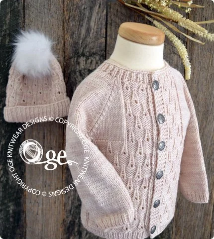 KNITTING PATTERN -- Raindrops Cardigan & Hat - P185
