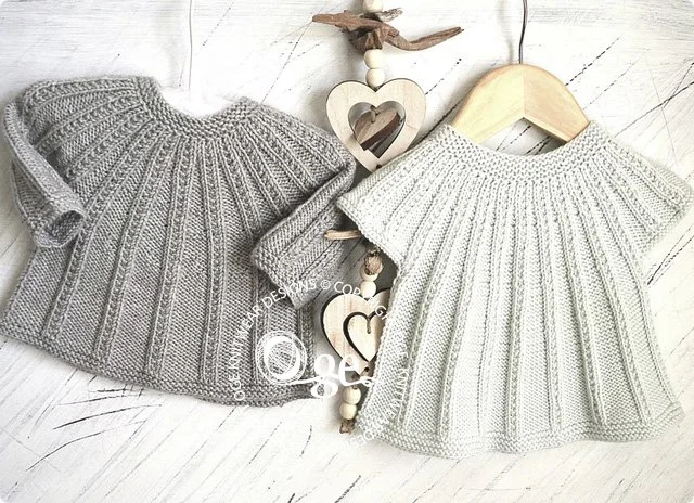 Seamless Top Down Cardigan plus Romper - P094