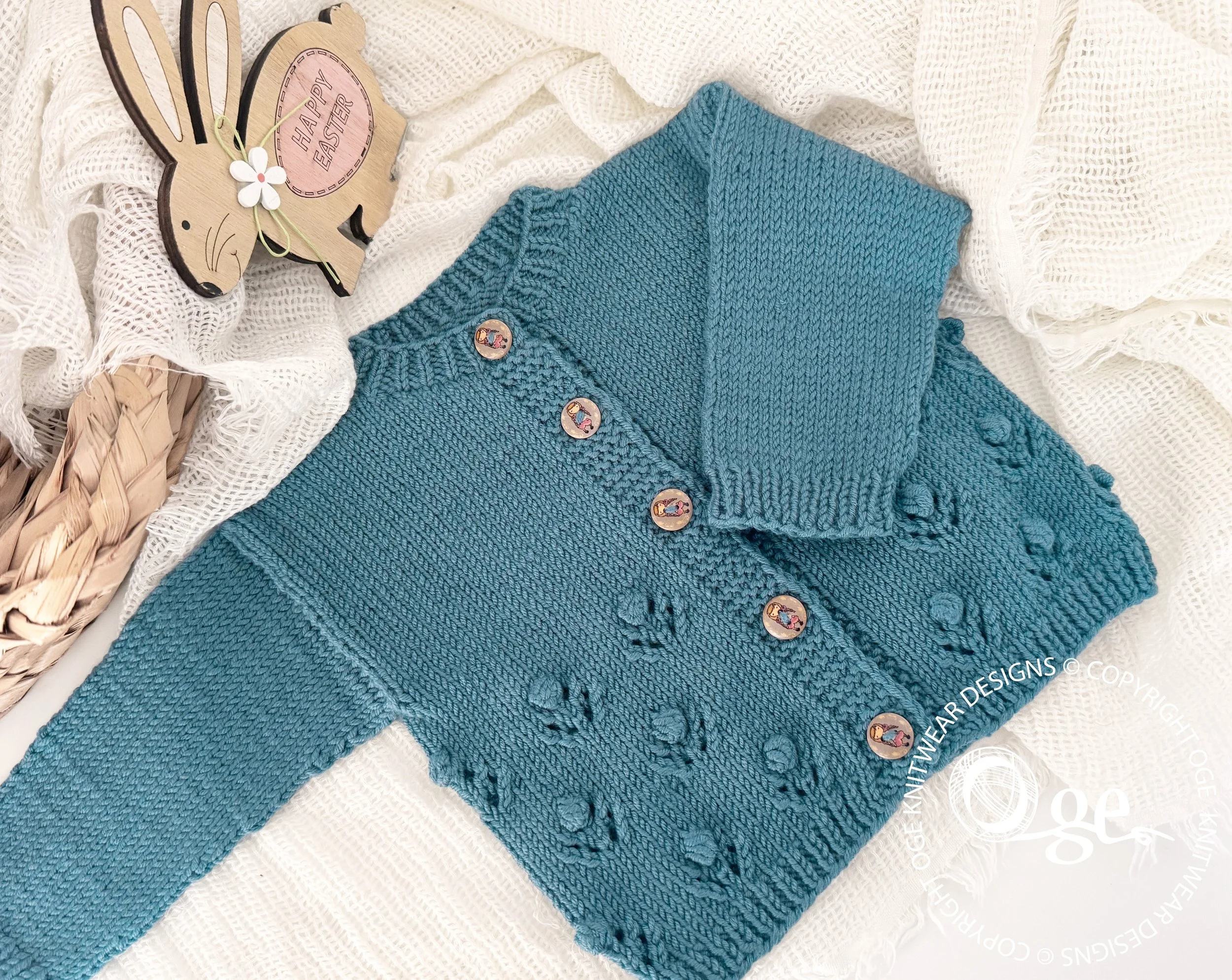 KNITTING PATTERN -- Freckles Bottom Up Cardigan - P289