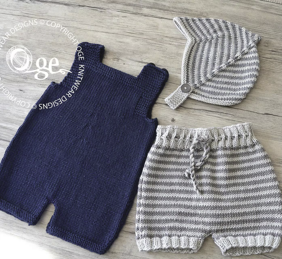 KNITTING PATTERN -- Romper, Shorts and Helmet - P125 (C)