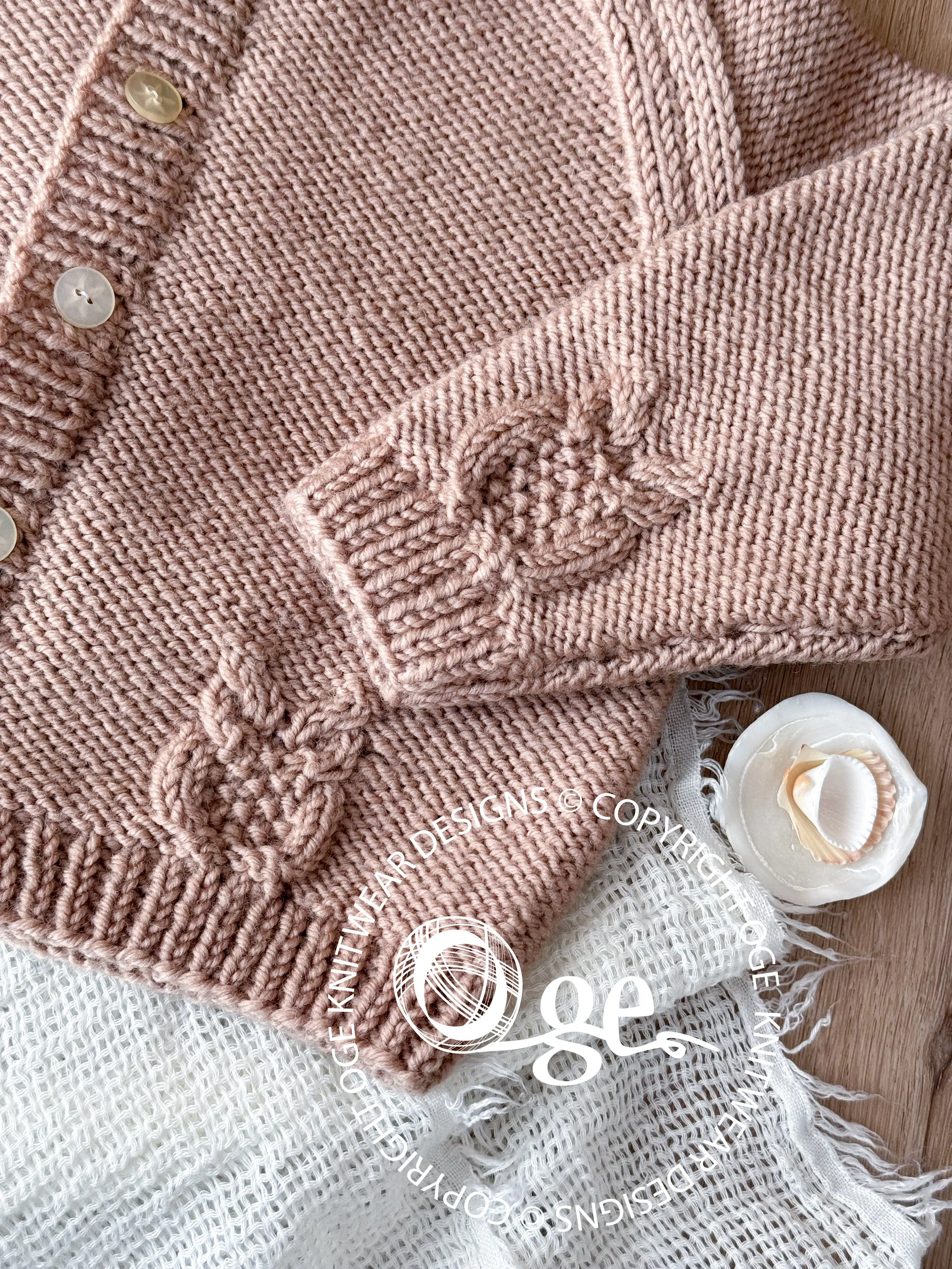KNITTING PATTERN -- Raglan sleeve cardigan with little owls - P079