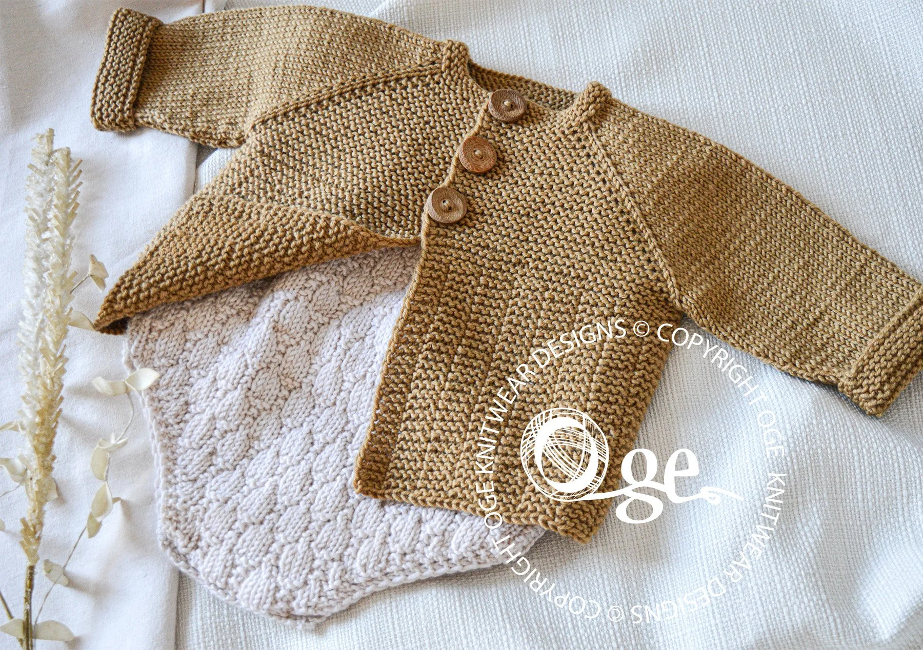KNITTING PATTERN -- Romper & Cardigan - Beltaine P176 + P178
