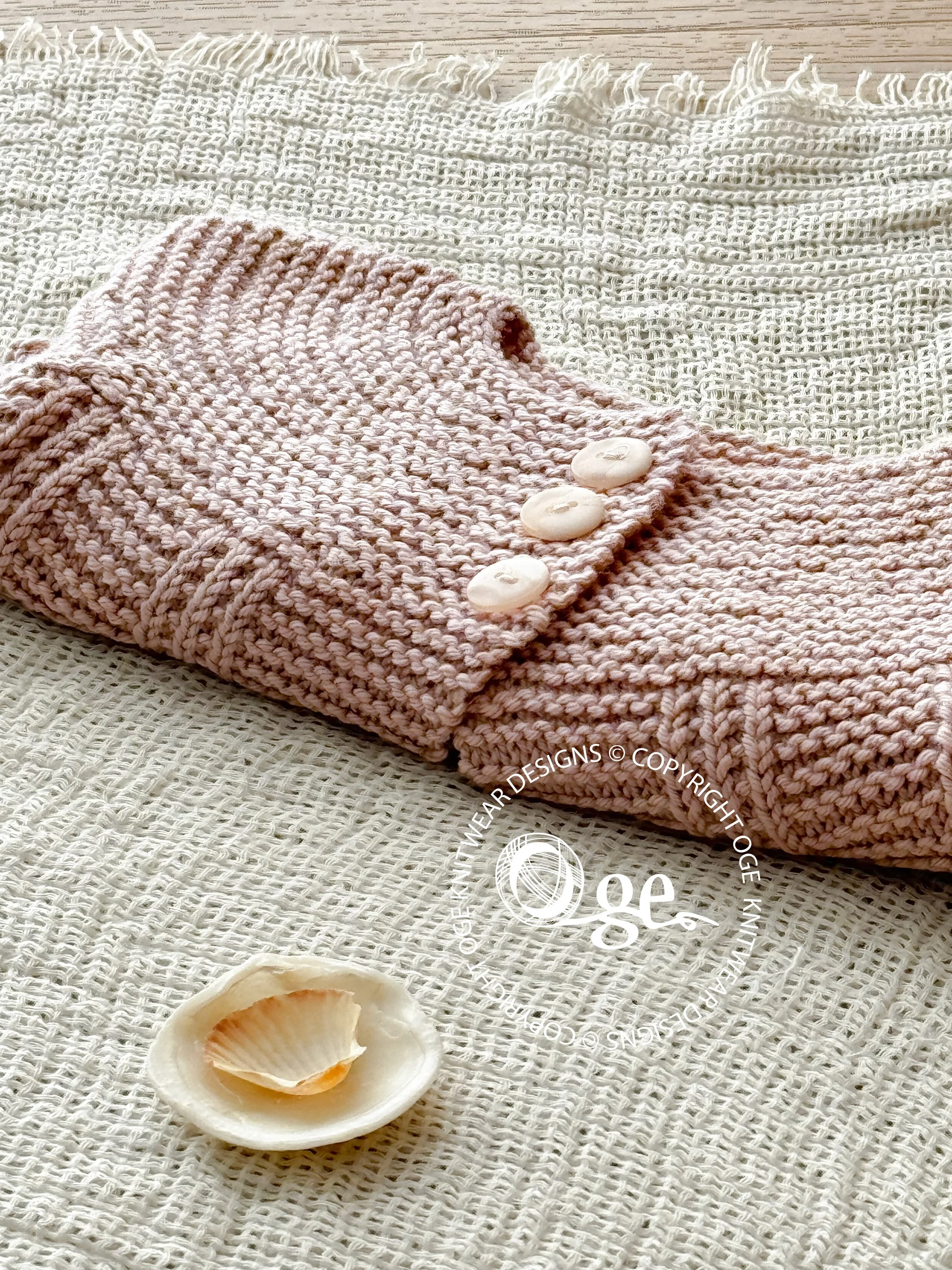 KNITTING PATTERN -- Shell border baby cardigan - P097