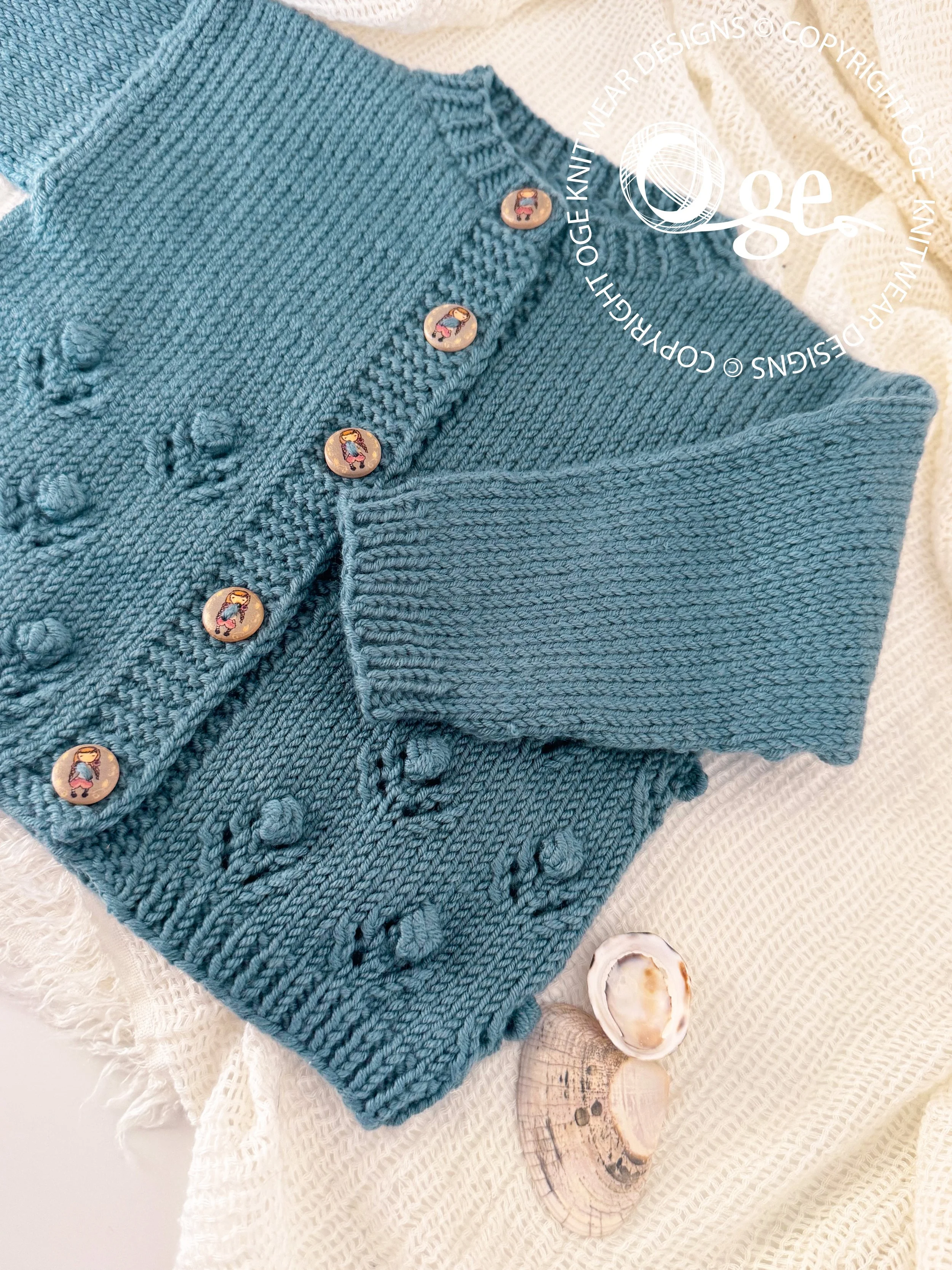 KNITTING PATTERN -- Freckles Bottom Up Cardigan - P289