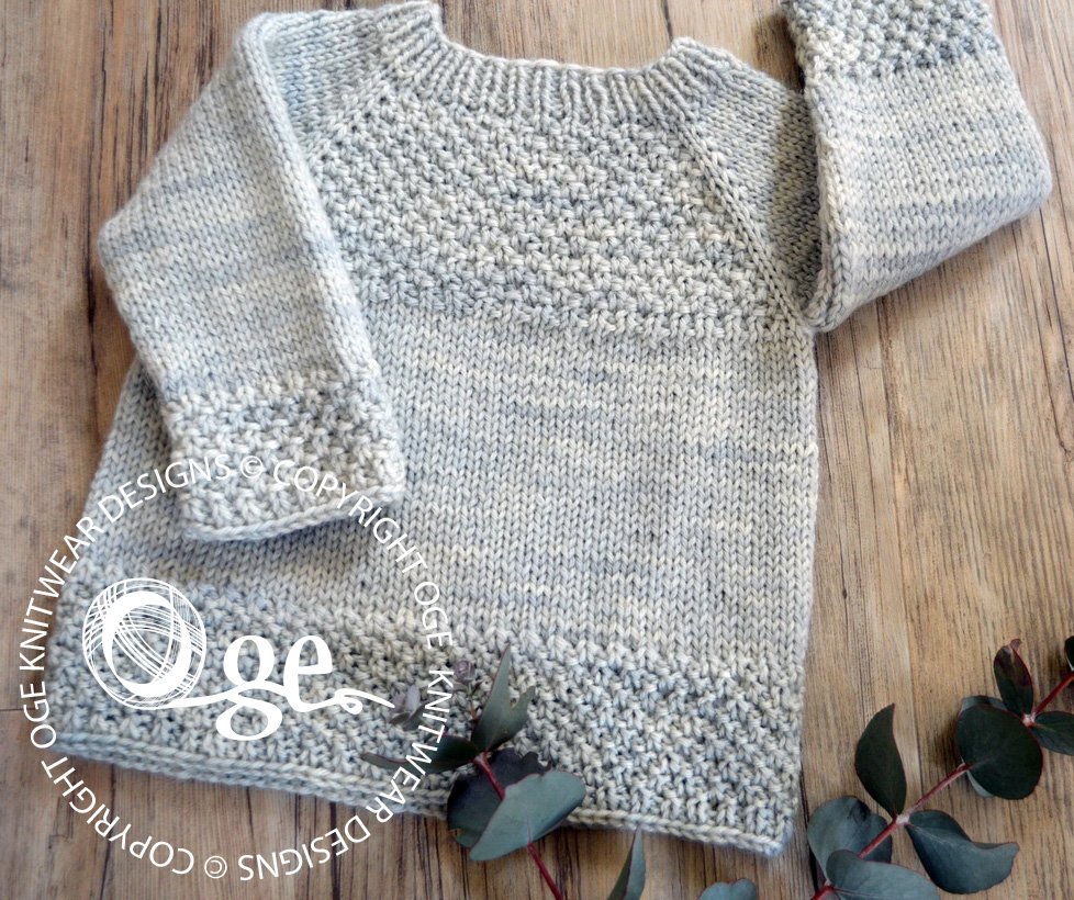 KNITTING PATTERN -- Silver Gum top down sweater P137 — OGE