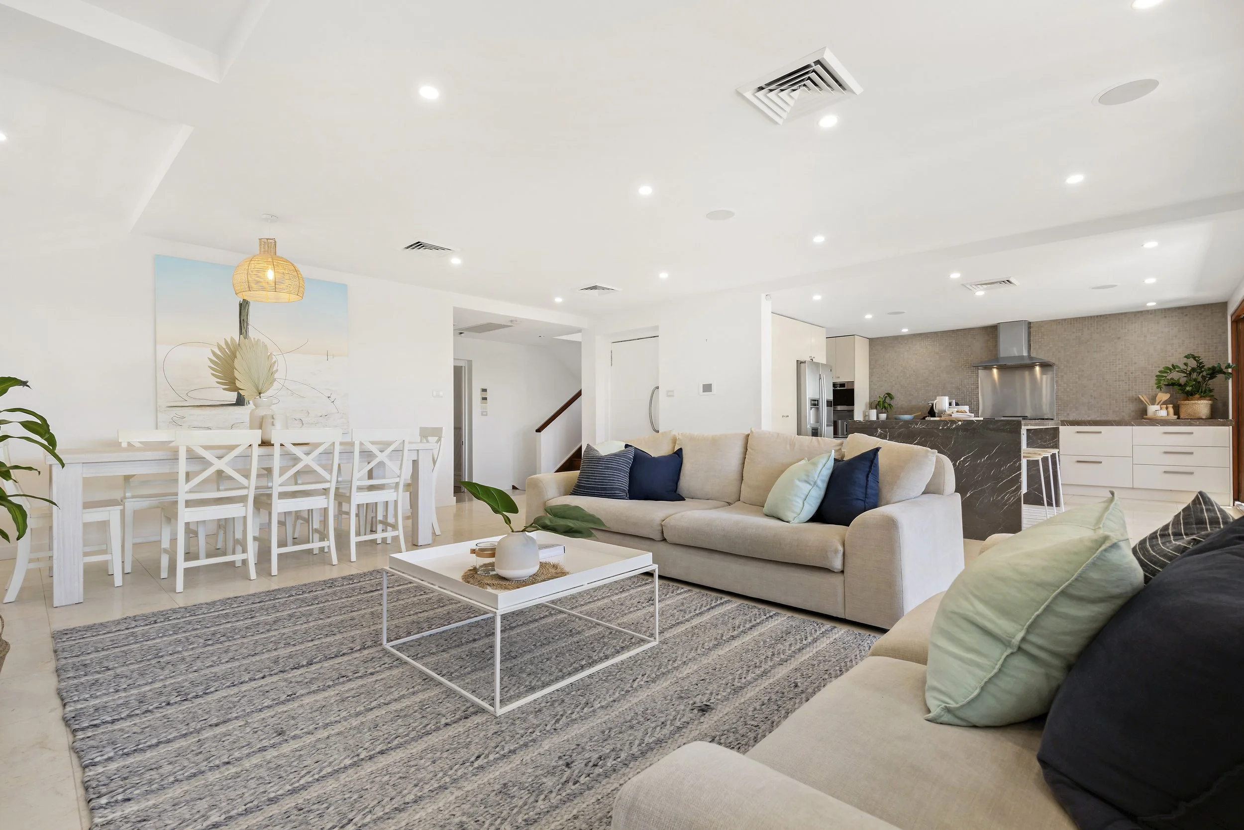 Living area inside 17 Curry Street. A luxurious three story residence designed and constructed by Arcbuild's in-house design team.