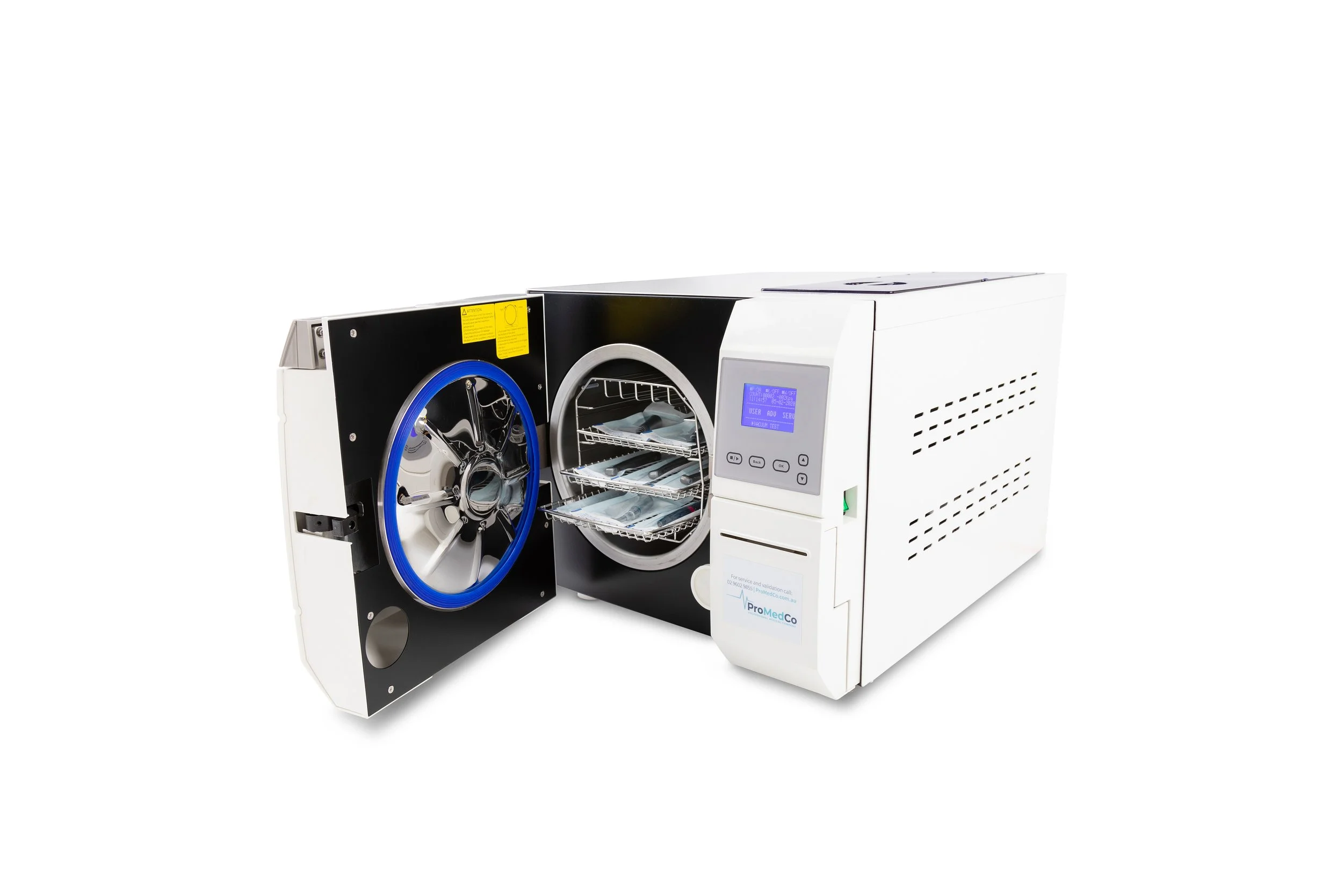 ProMedCo 12-22L Autoclave open door with instruments.jpg