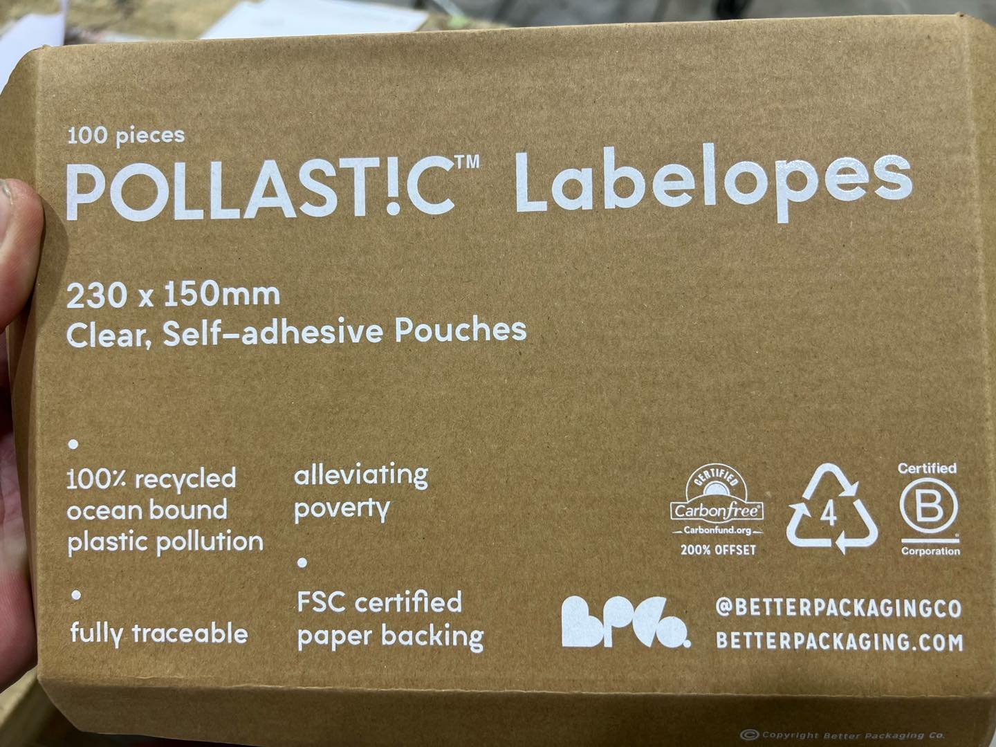 Check this out bros! We found these awesome new environmentally friendly Pollastic Labelopes and we LOVE them! Better Packaging Co thanks for minimizing the soft plastic that goes into our oceans!