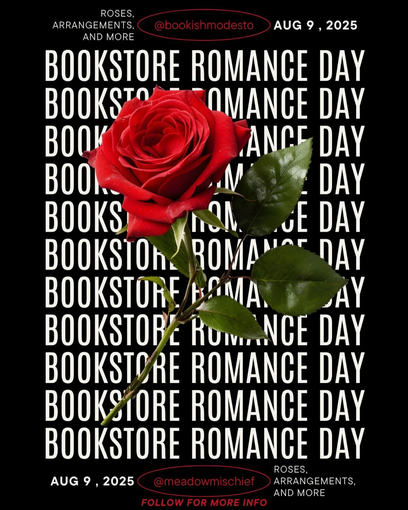 Don&rsquo;t forget, this Saturday is Bookstore Romance Day (and Spice Night)! 💌👩&zwj;❤️&zwj;💋&zwj;👨❤️&zwj;🔥🌶️
Come celebrate @bookish_modesto and grab some goodies to celebrate! ☕️📚🖋️
I will have bouquets and fortune telling roses for sale!🌹