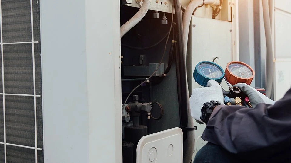 Commercial air-conditioning maintenance.