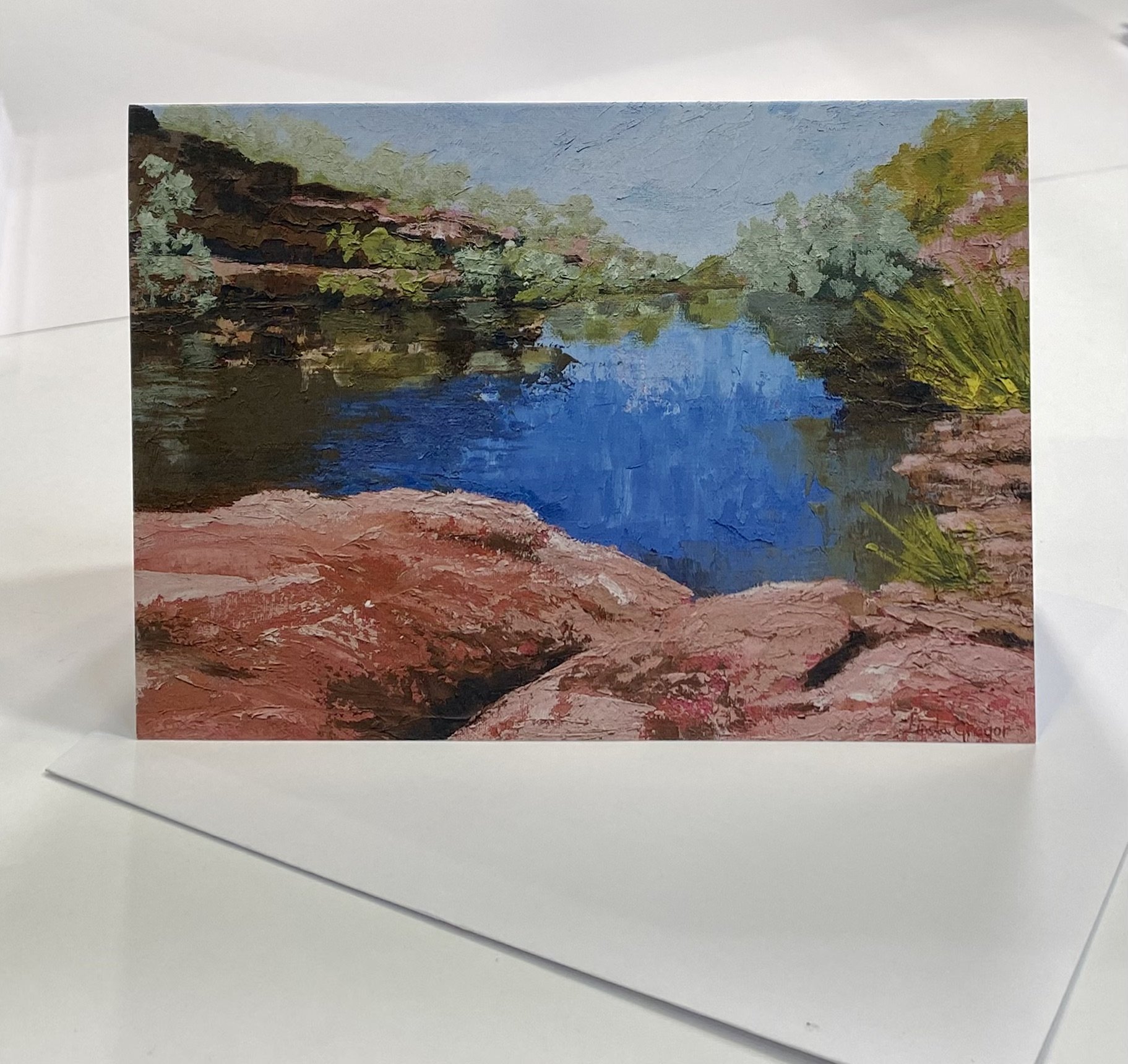 Linda Gregor Greeting Cards A6 Landscape Waterhole Reflections.jpeg