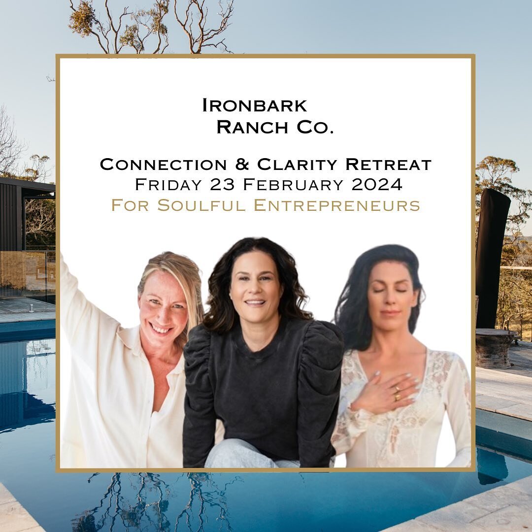 Just launched!!! 💃💃💃💃💃

Connection &amp; Clarity Retreat - Friday 23 February 2024

For Soulful Entrepreneurs

At Ironbark Ranch Co located here in the Central Coast Hinterland NSW.

Full Day Retreat

Day Pass - 9am - 6pm

Overnight stay add on 