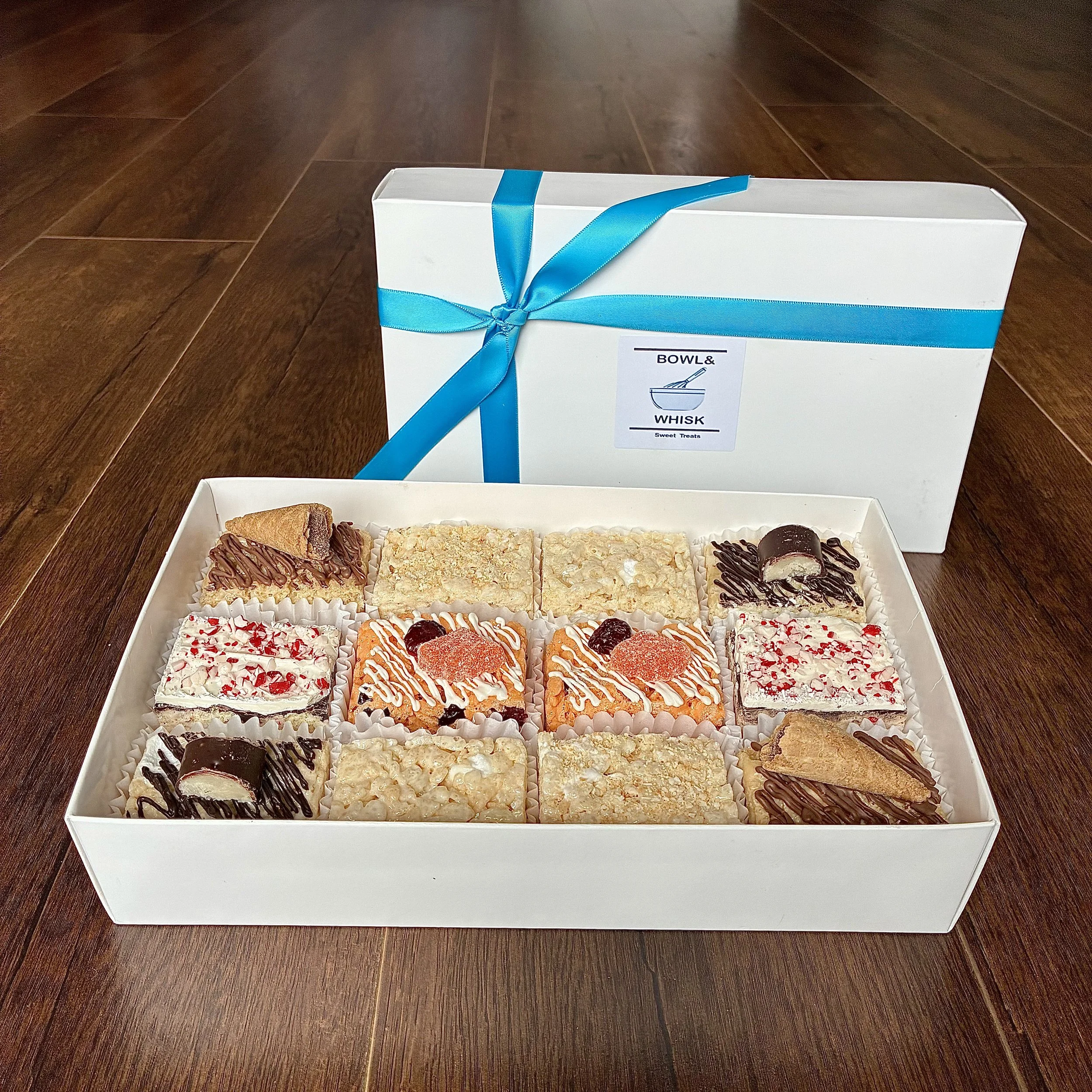 gift box of rice crispie treats