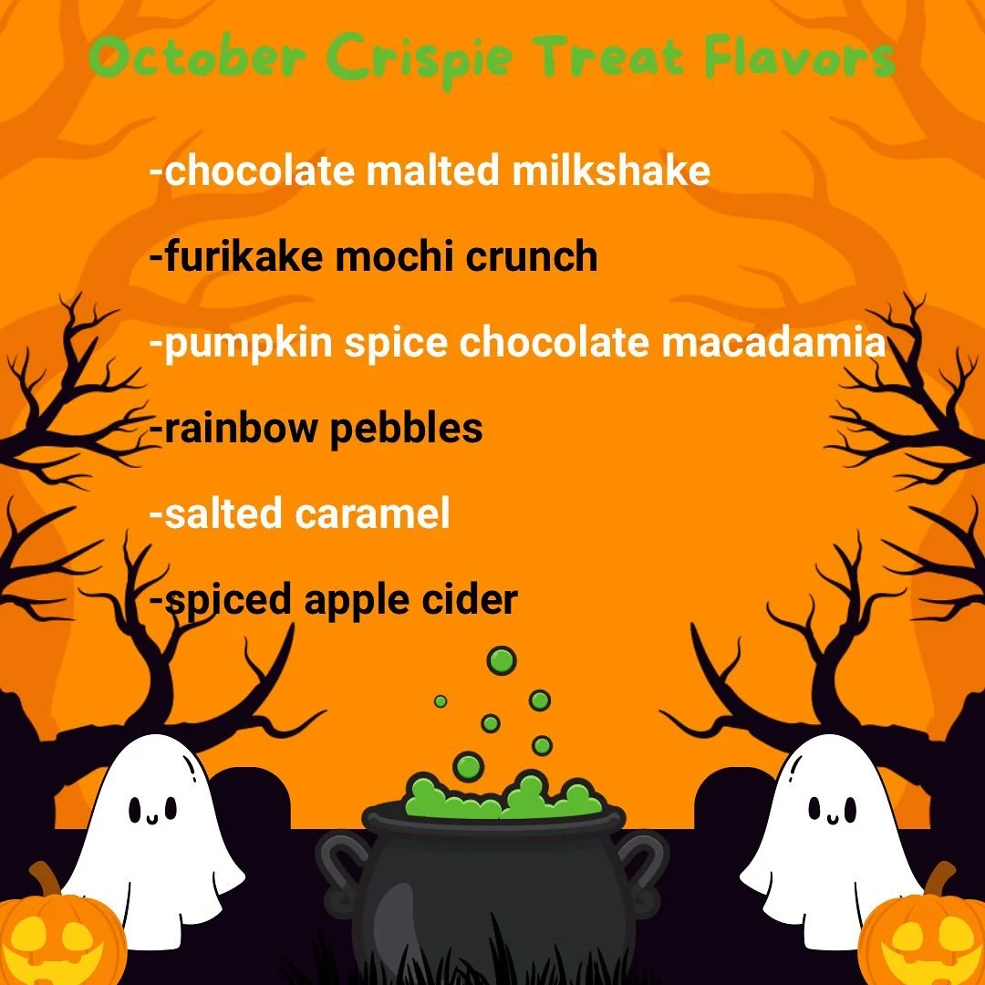 Fall flavors and Halloween vibes! 

Available online &amp; shipping nationwide at bowlandwhisksweets.com and at @zuckercreme all month of October 

#ricekrispietreats #madeinpdx