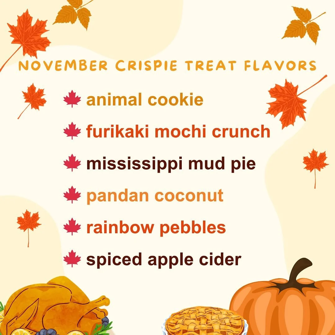 It&rsquo;s the beginning of the holiday season.. featured flavor is Mississippi Mud Pie

Available online at bowlandwhisksweets.com for nationwide shipping and local pickup at @zuckercreme.

Selected flavors available as individually wrapped crispie 