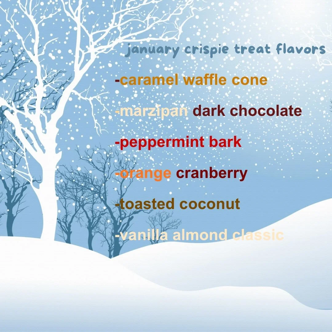 Warm and cozy, somewhat festive winter flavors! 

#ricekrispietreats #madeinpdx #winterflavors