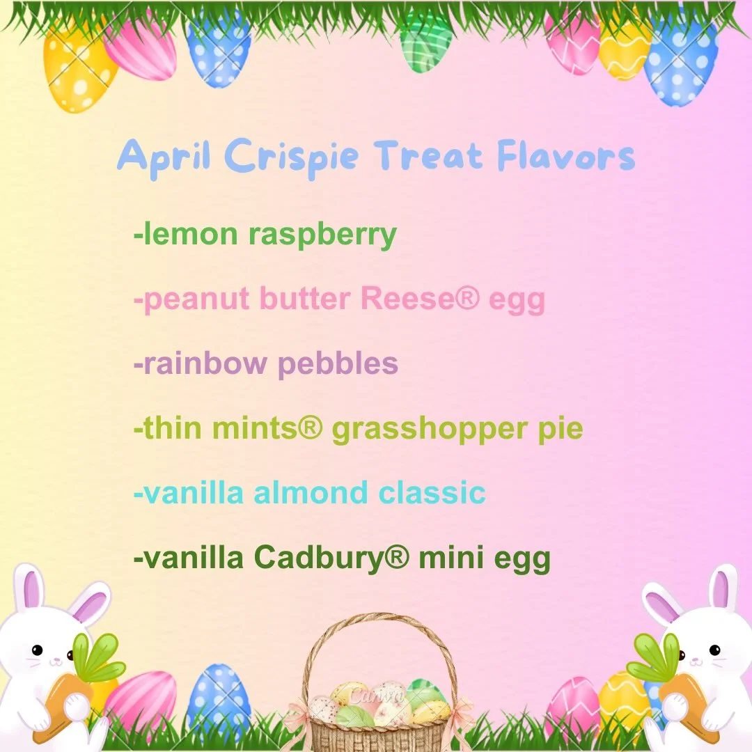 Celebrating Easter and spring!

Easter comes early this year on April 5.  We love Easter candy and stocked up so Vanilla Cadbury&reg;️mini egg, Peanut Butter Reese&rsquo;s&reg;️ egg and Easter edition of vanilla almond classic will be available as lo