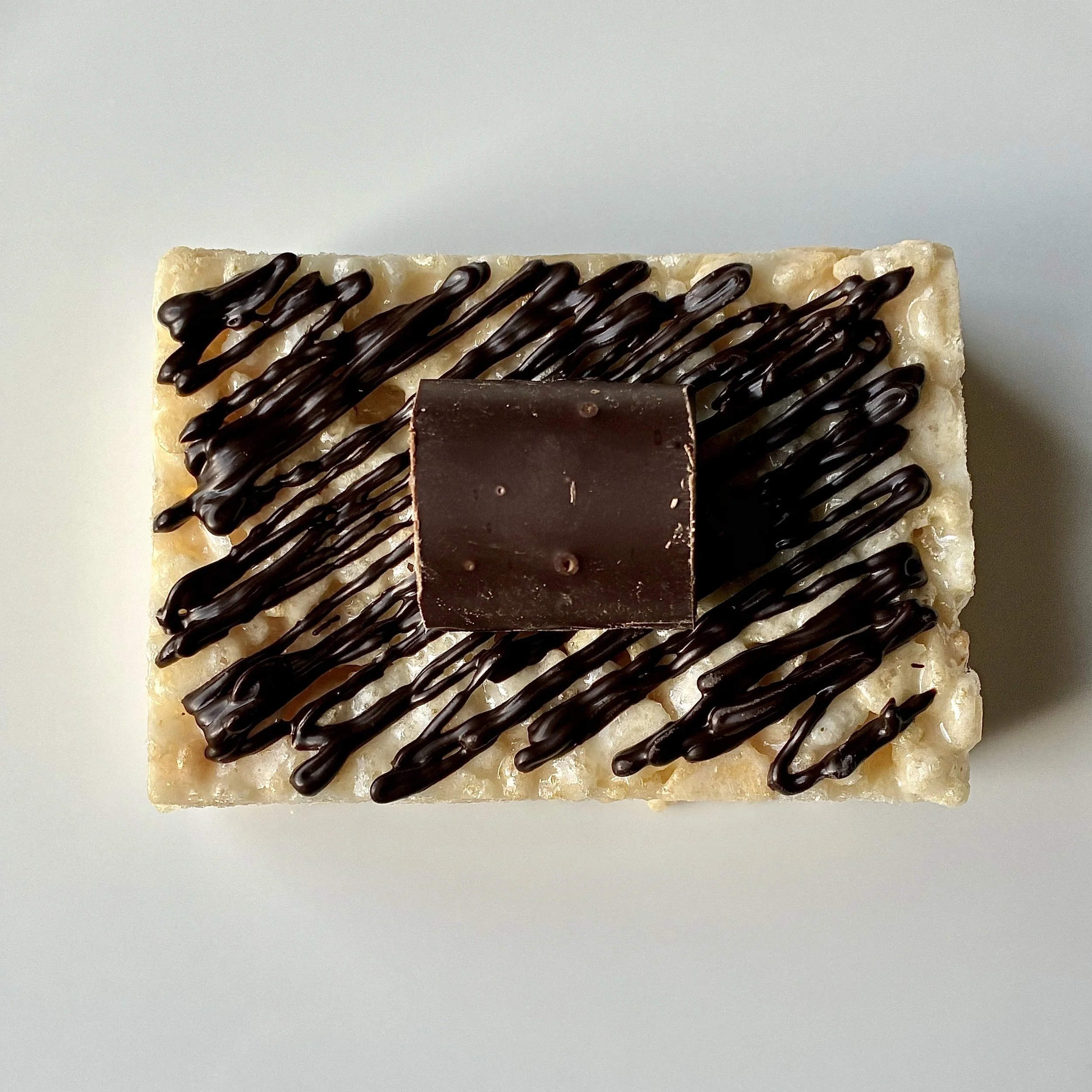 MARZIPAN DARK CHOCOLATE RICE CRISPIE TREATS