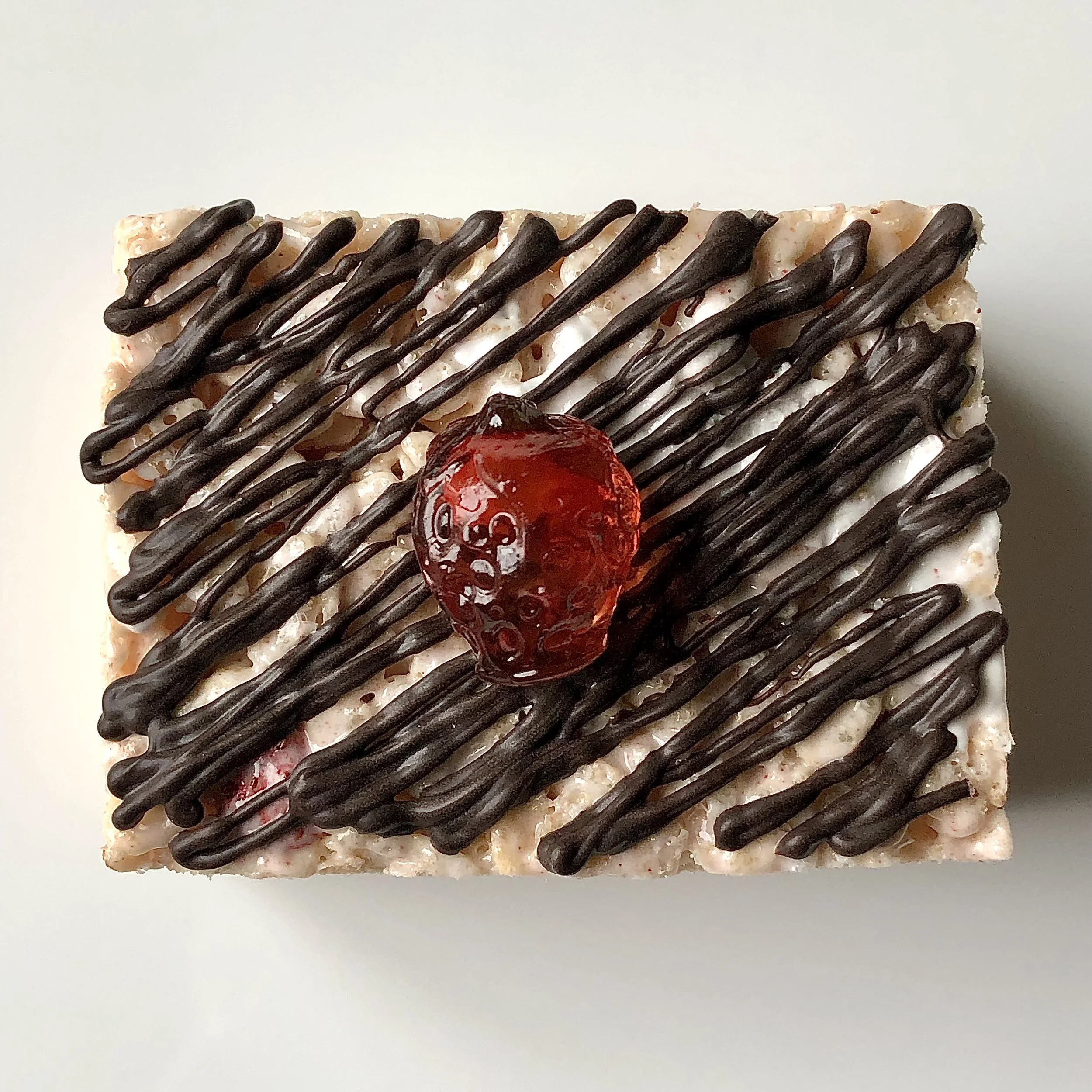 chocolate covered strawberry rice crispie treat