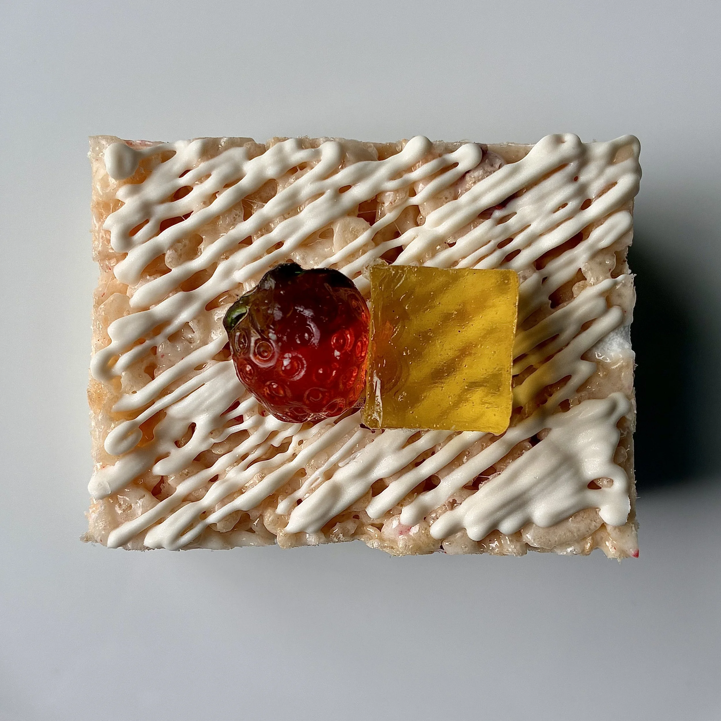 YUZU STRAWBERRY WHITE CHOCOLATE RICE CRISPIE TREATS