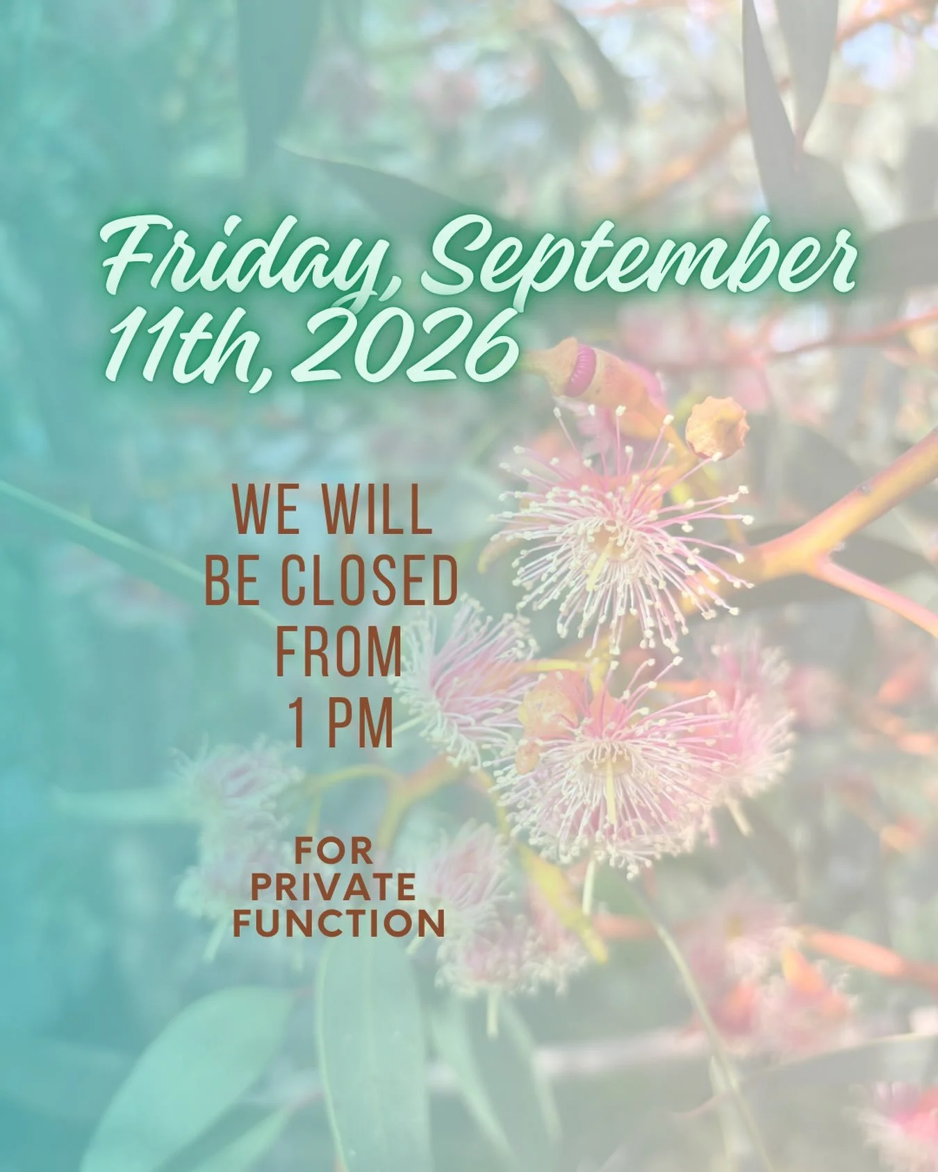 Naturaliste Landscape Supplies will be closing early, at 1pm this Friday the 11th of September, to host a private function.  We apologise to our customers for the inconvenience and will be open again as usual Saturday morning from 8am. #naturalistela