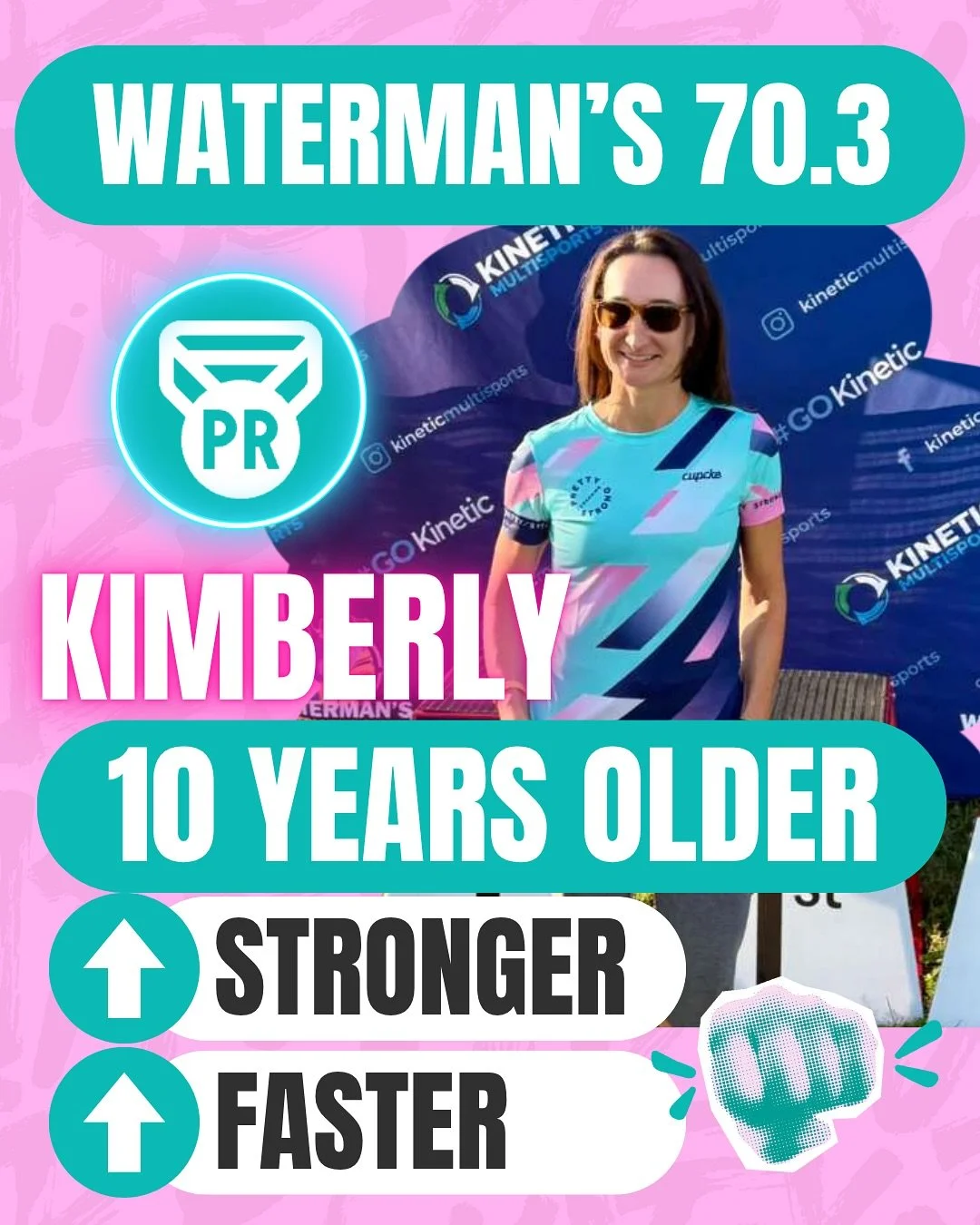 Client shoutout&hellip; Our beautiful girl Kimberly who CRUSHED her 70.3 after 10 years out of the sport.  10 years older. And.. 11 minutes faster ⚡️🥹
 When we started working together, Kimberly wanted to prove to herself that she could come back st