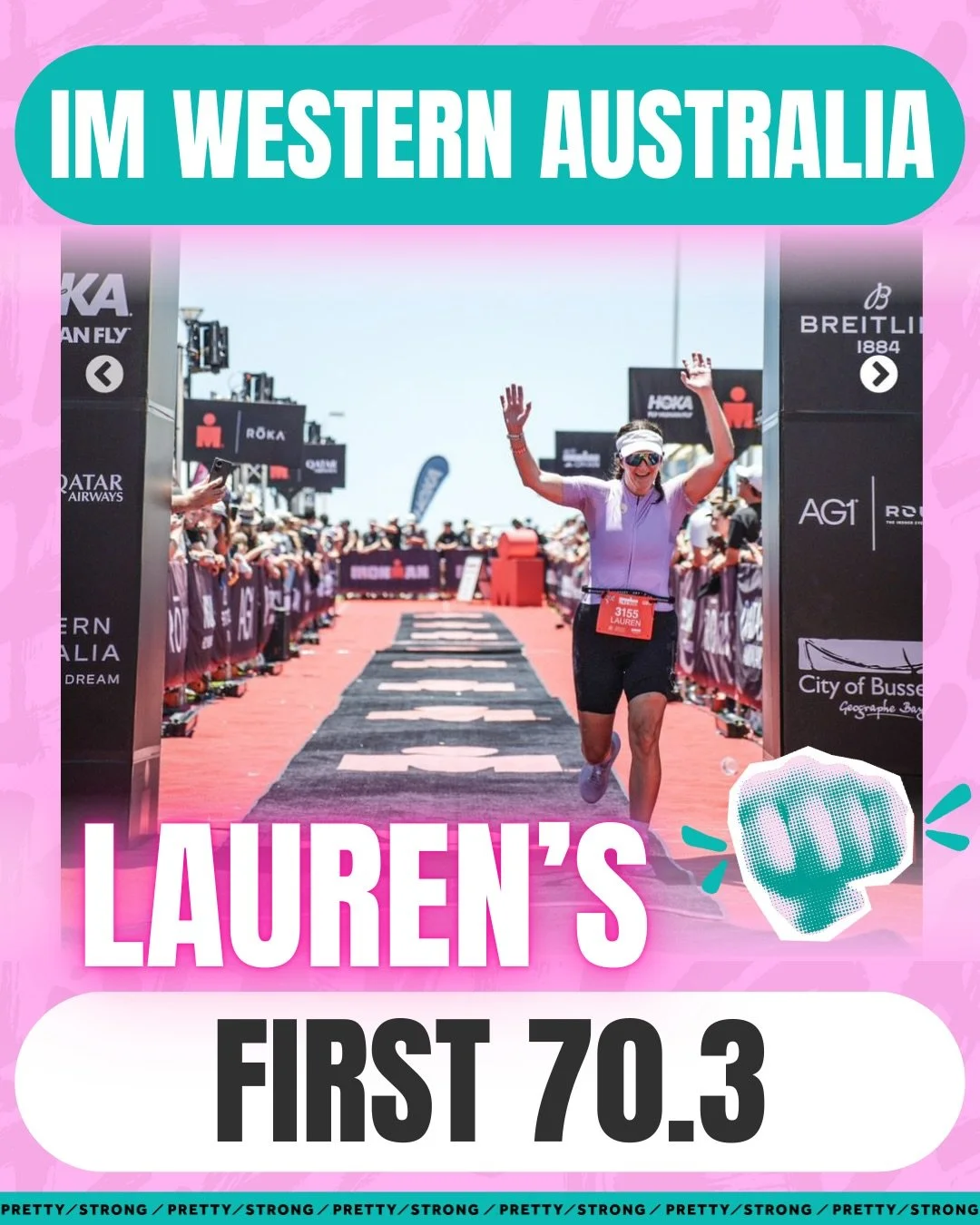 Client Shoutout to our girl Lauren!

Lauren is 41. 
A mumma. 
Works full time. 
Had never had cleats before. 
 And she just finished her first 70.3 in 6:17:29 &ndash; with a half marathon PB off the bike 🥲🥹

No background in tri. 
No idea how to fu