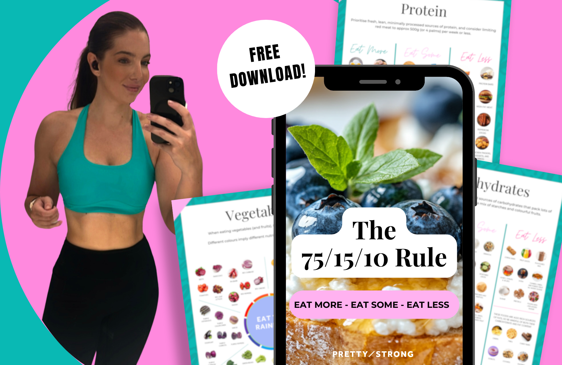 Want the 75/15/10 Rule guidebook? The simplest fuelling framework that exists. No tracking. No counting. Just the food categories that move the needle for female endurance athletes. Eat More, Eat Some, Eat Less. PDF, straight to your inbox.