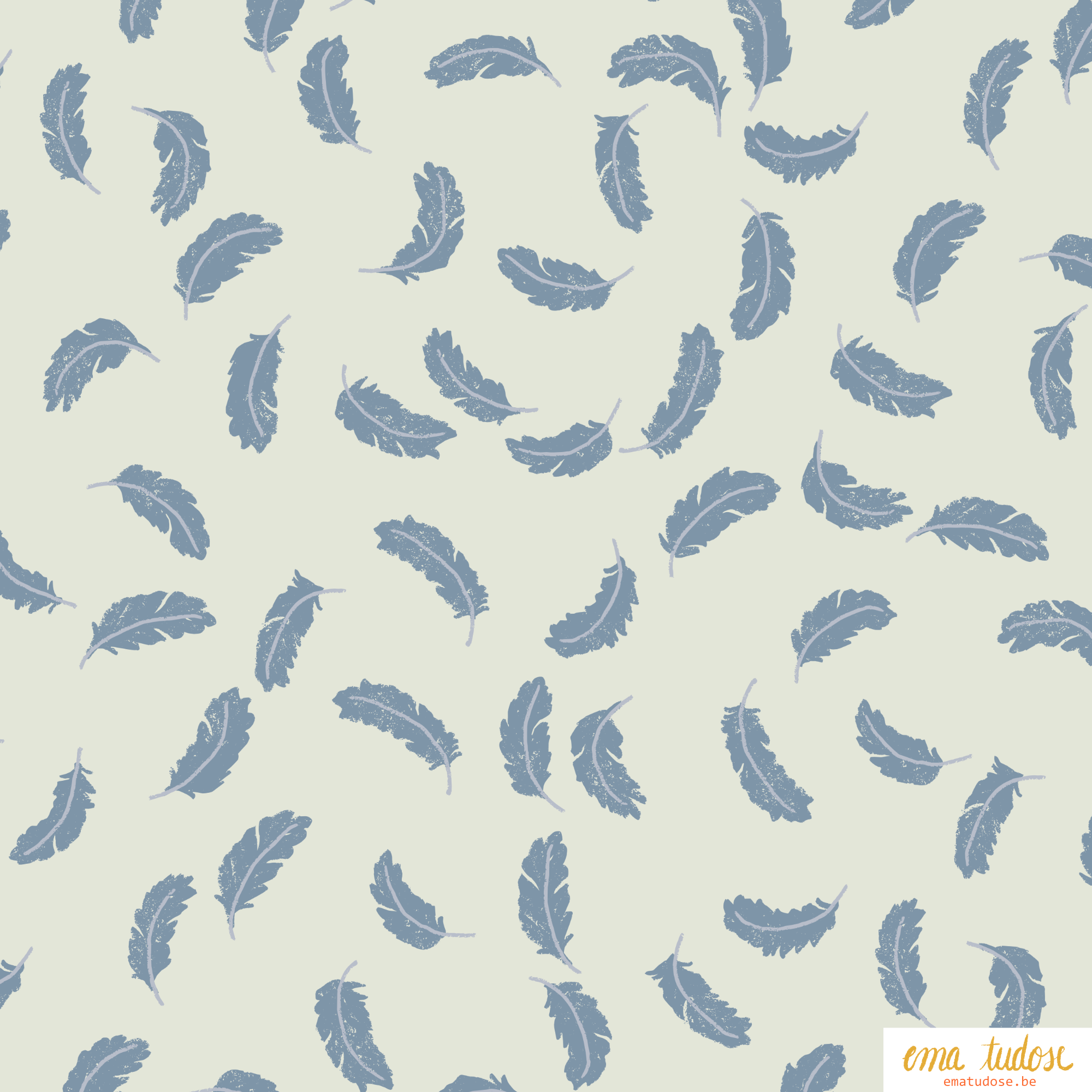 Raven's Feathers Dusty Blue Toss Cream