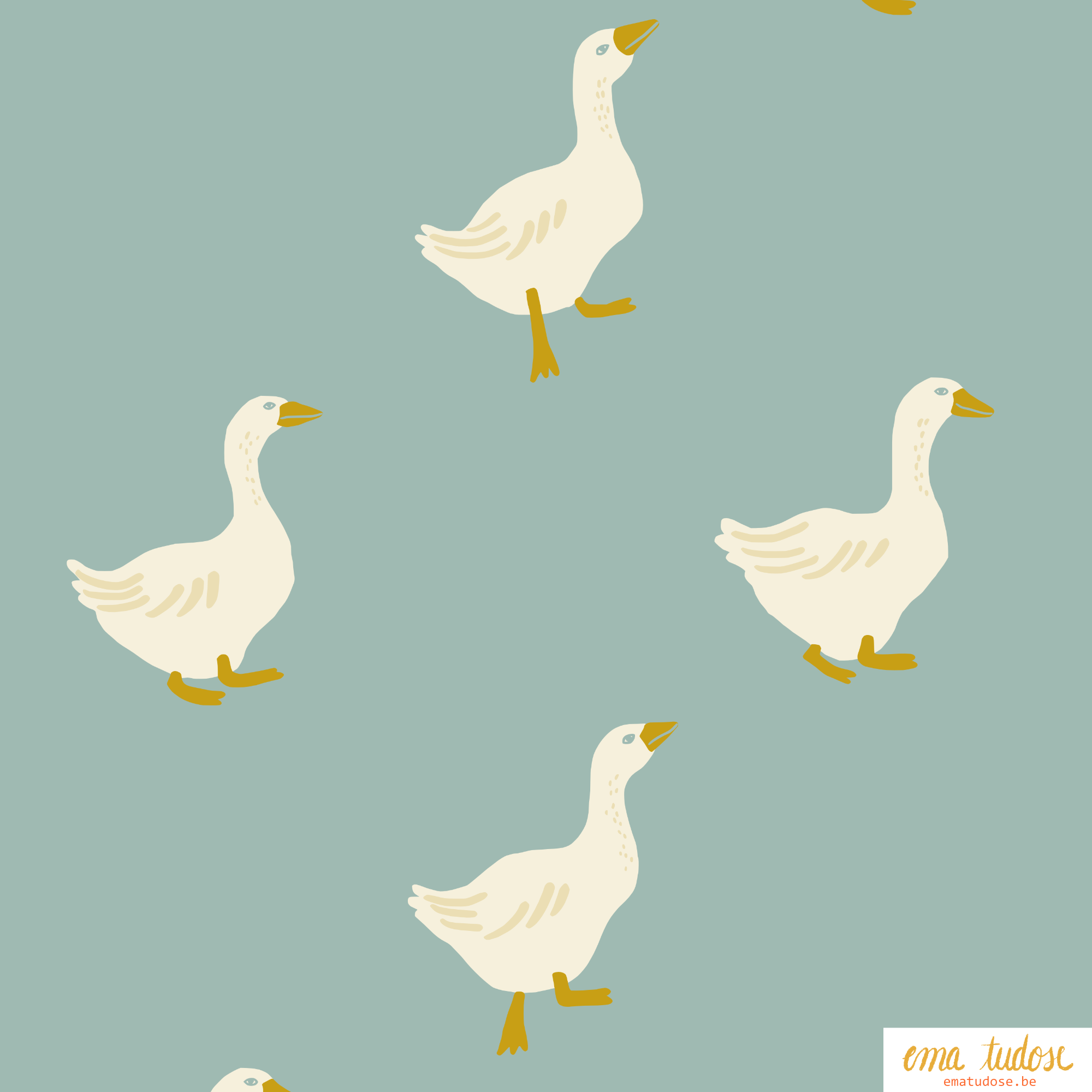 Geese simple misty blue Ema Tudose.png