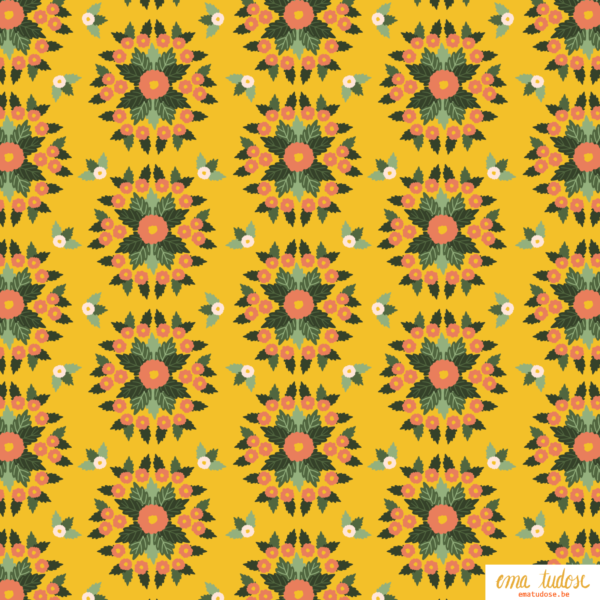Geometric flower medallion Ema Tudose