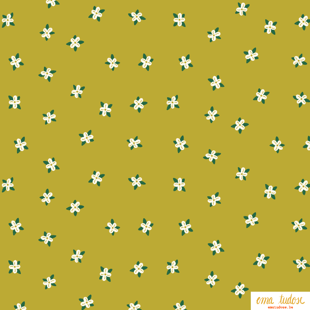 Mustard gold ditsy floral