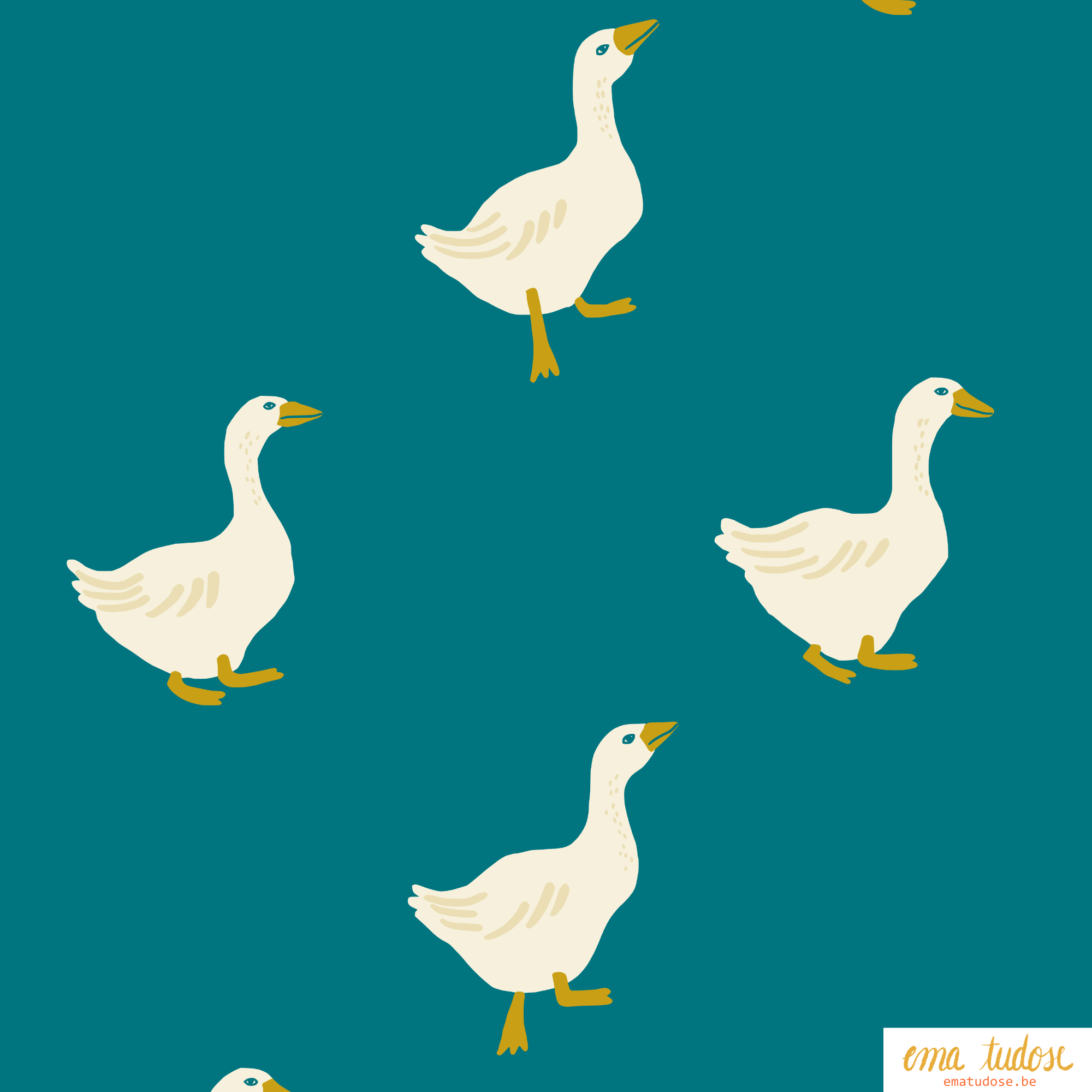 Geese simple turquise Ema Tudose.png