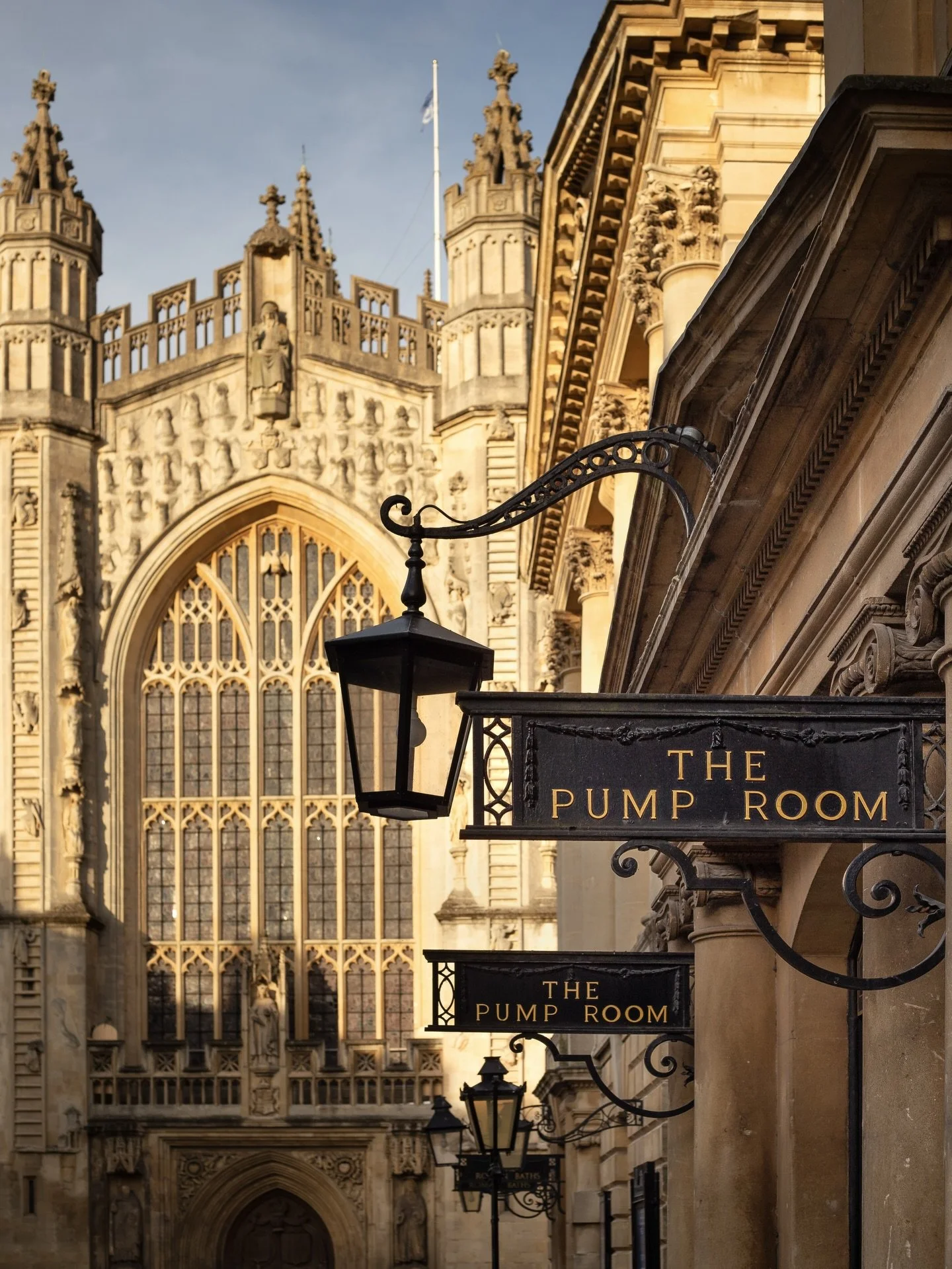 Built in 1799 the Grand Pump Rooms are located adjacent to the Roman Baths and Kings Spring where water is pumped into the building via an elaborate marbled vase fountain. 

The building served as a gathering space for visitors to the city to consume