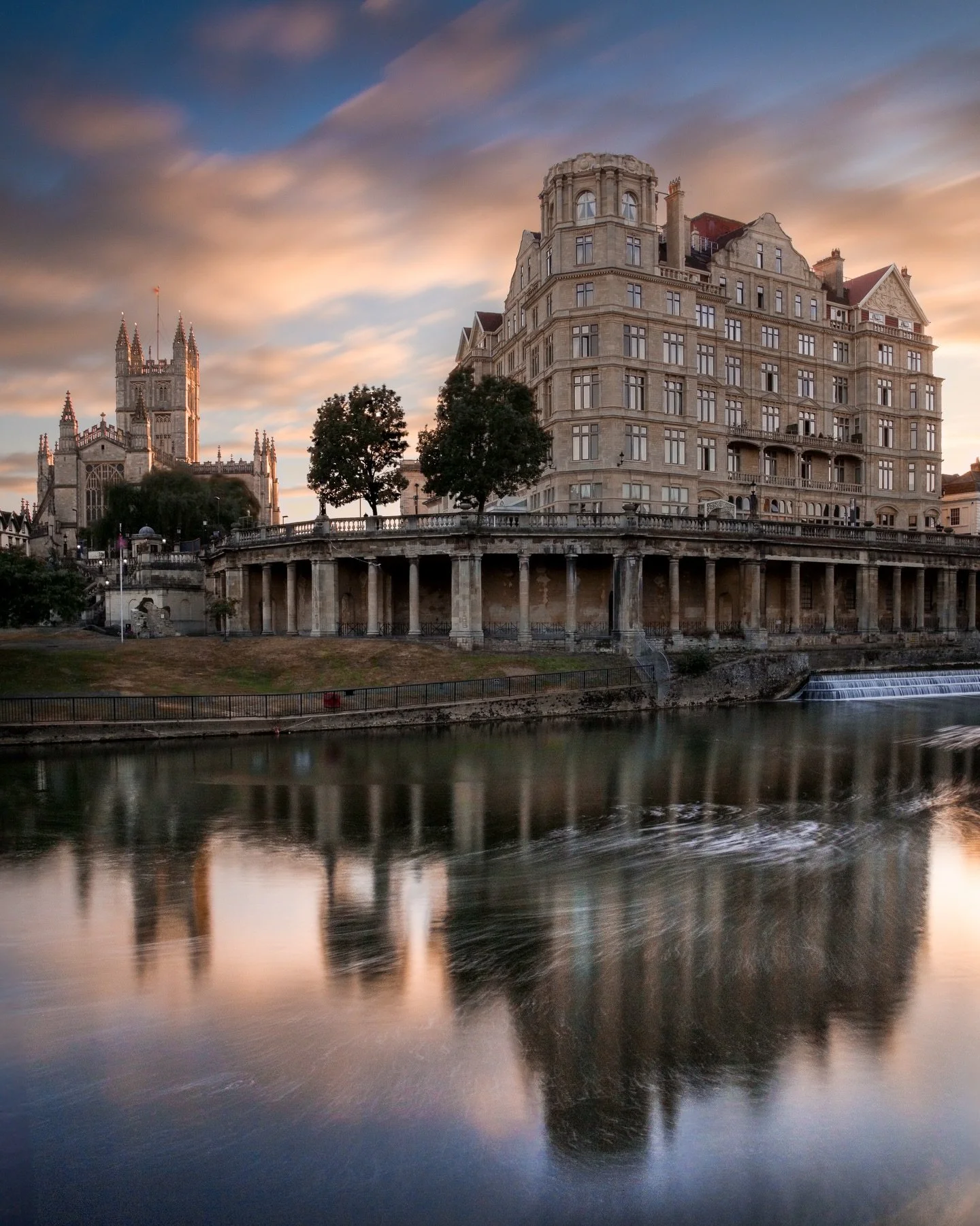 Bath is magical when the light fades into dusk and there&rsquo;s a chance of moments like this when the sky is mirrored in the waters of the river Avon.

This shot is from way back. 2018 to be exact, when I first started this account celebrating the 