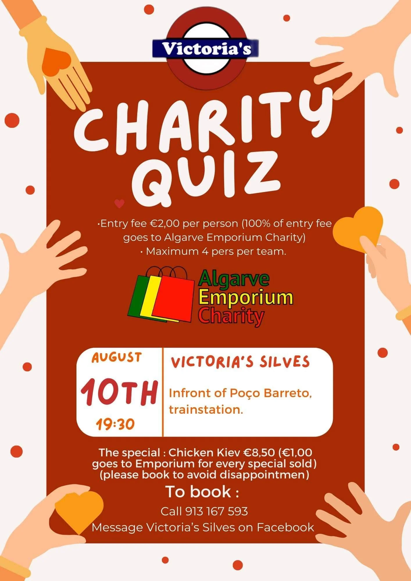 Quiz Night &amp; Mini Auction at Victoria's Silves in    Poço Baretto